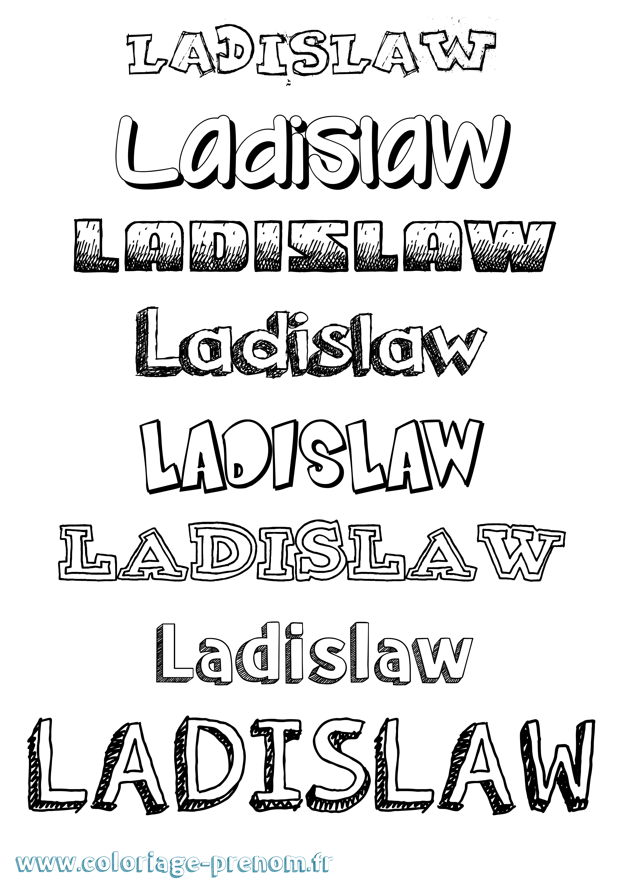 Coloriage prénom Ladislaw Dessiné