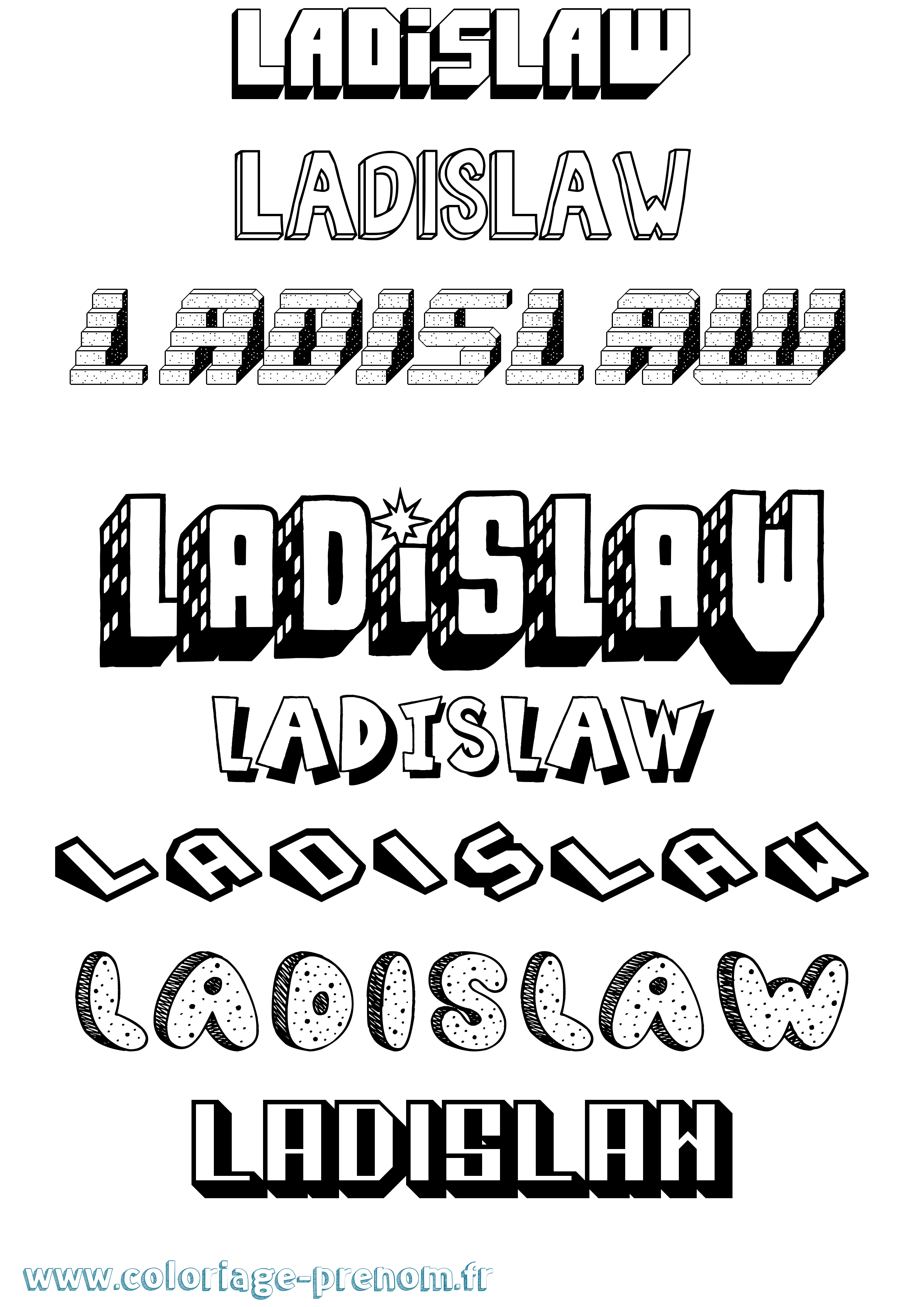 Coloriage prénom Ladislaw Effet 3D