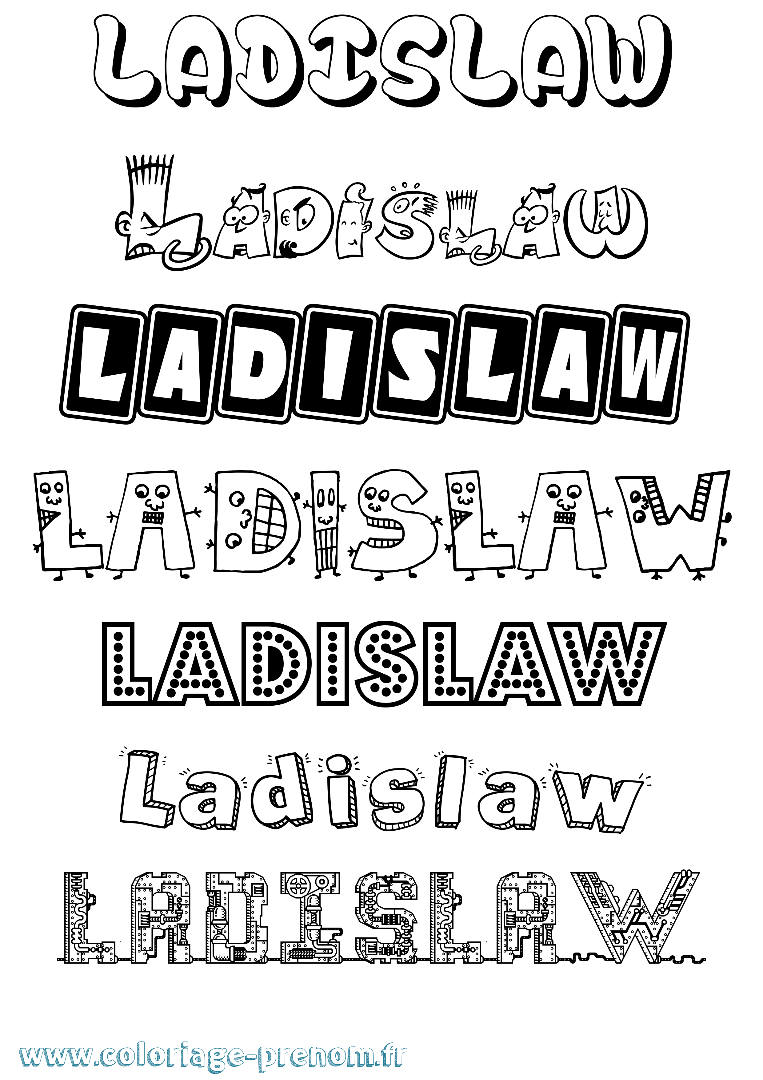 Coloriage prénom Ladislaw Fun