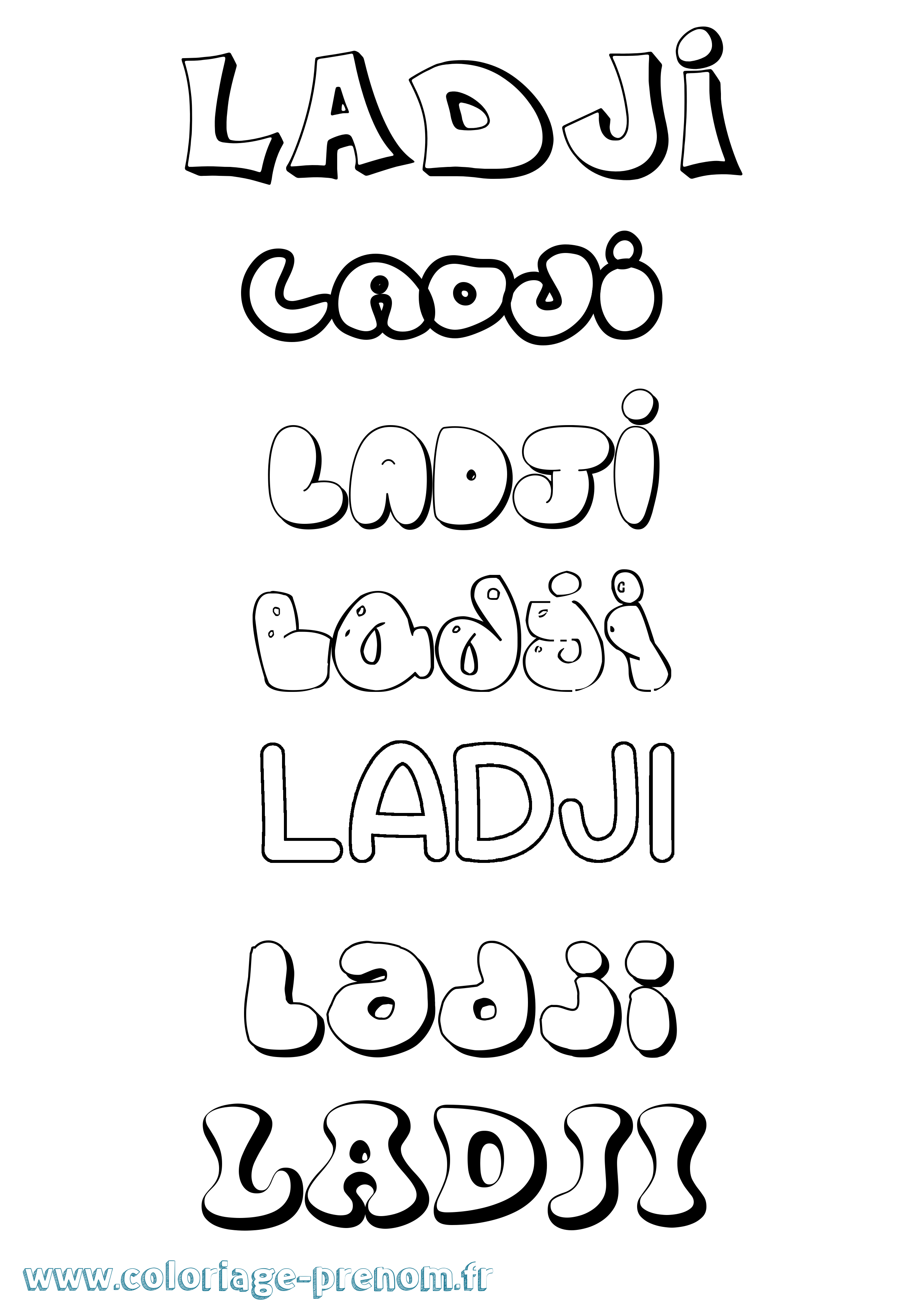 Coloriage Ladji Bubble Coloriage prénom Ladji Bubble