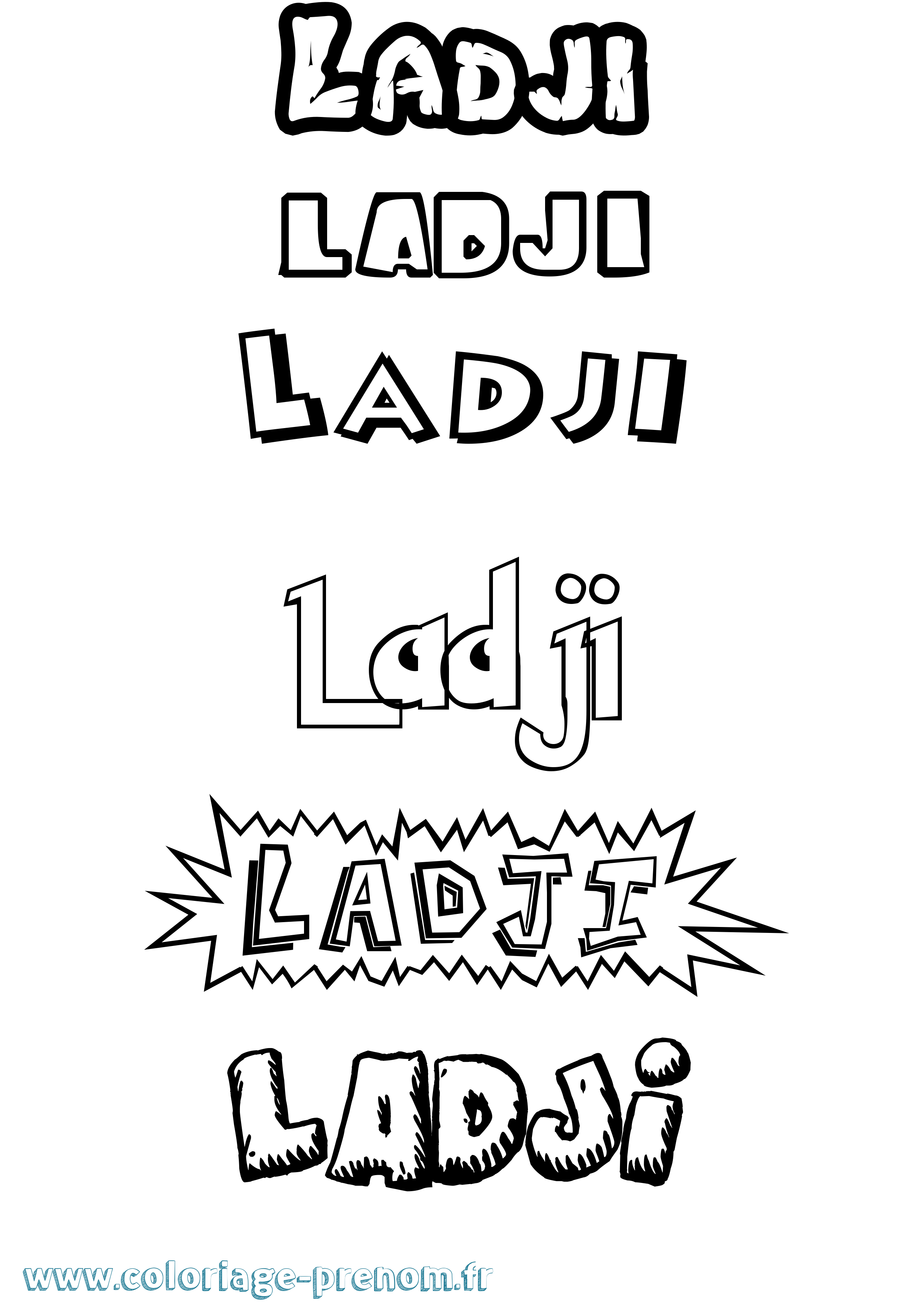 Coloriage prénom Ladji