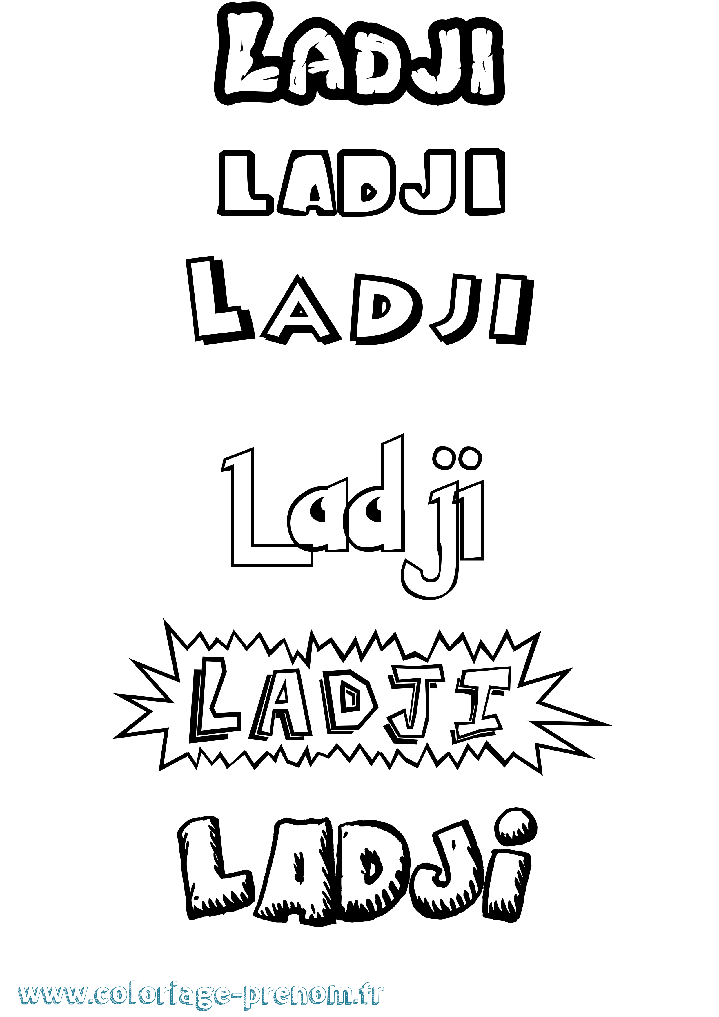 Coloriage Ladji Dessin Animé Coloriage prénom Ladji Dessin Animé