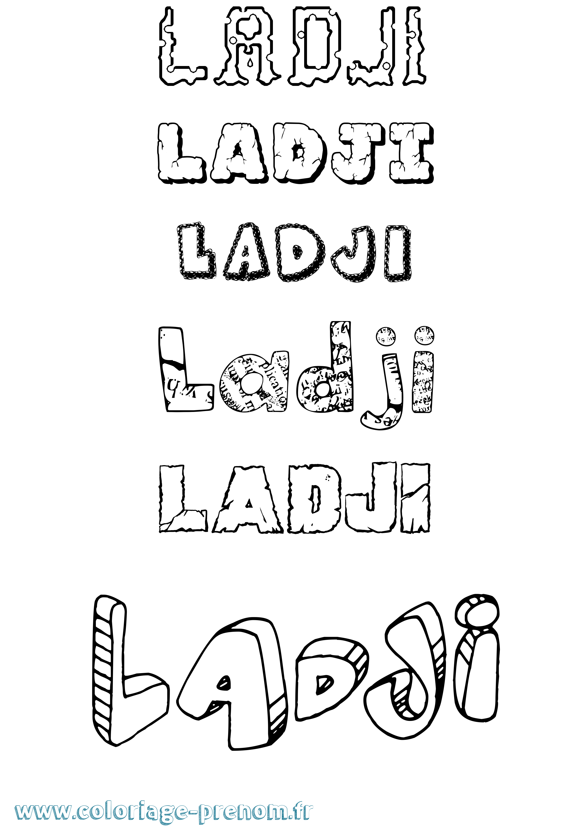 Coloriage Ladji Destructuré Coloriage prénom Ladji Destructuré