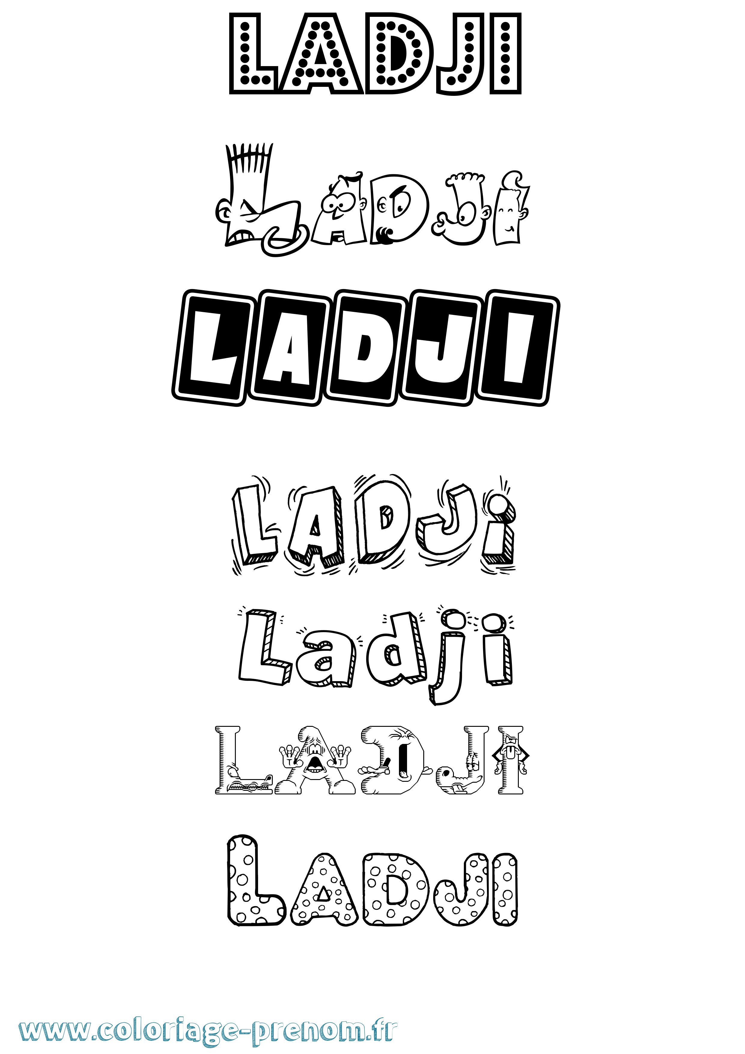 Coloriage prénom Ladji Fun
