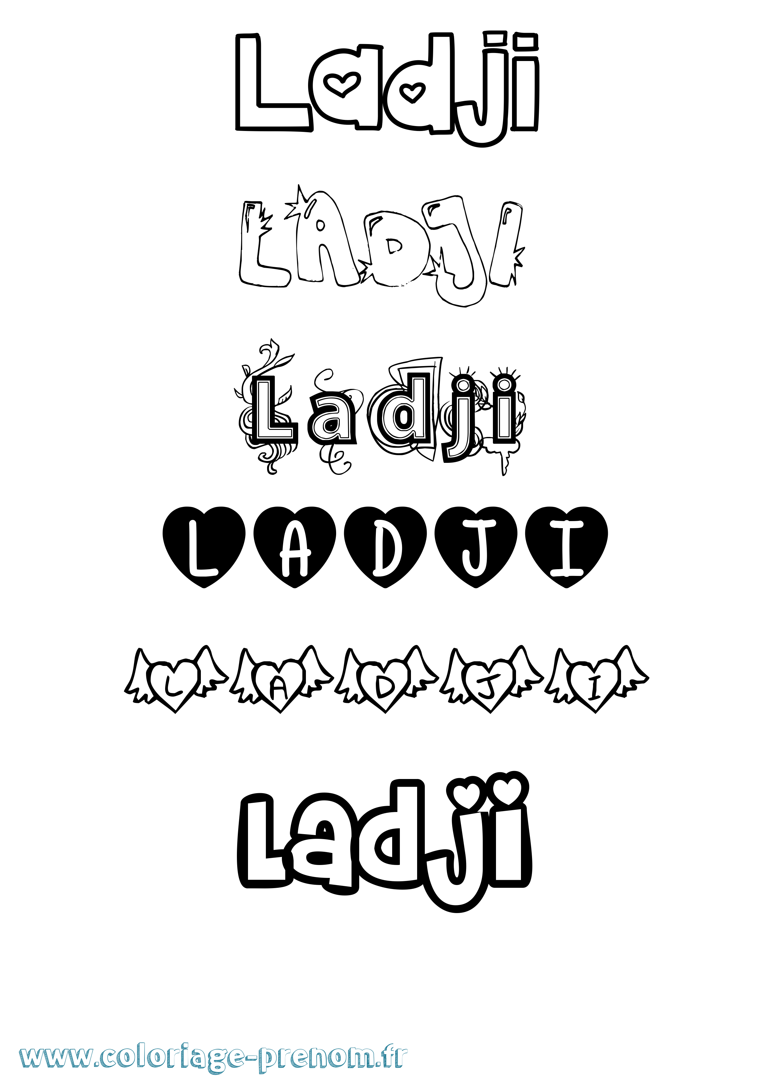 Coloriage Ladji Girly Coloriage prénom Ladji Girly