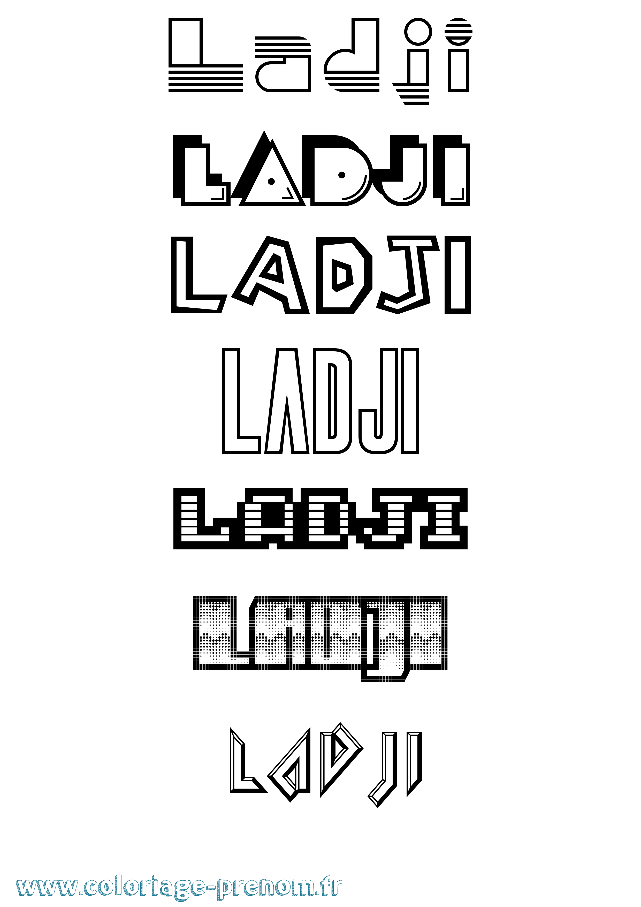 Coloriage prénom Ladji