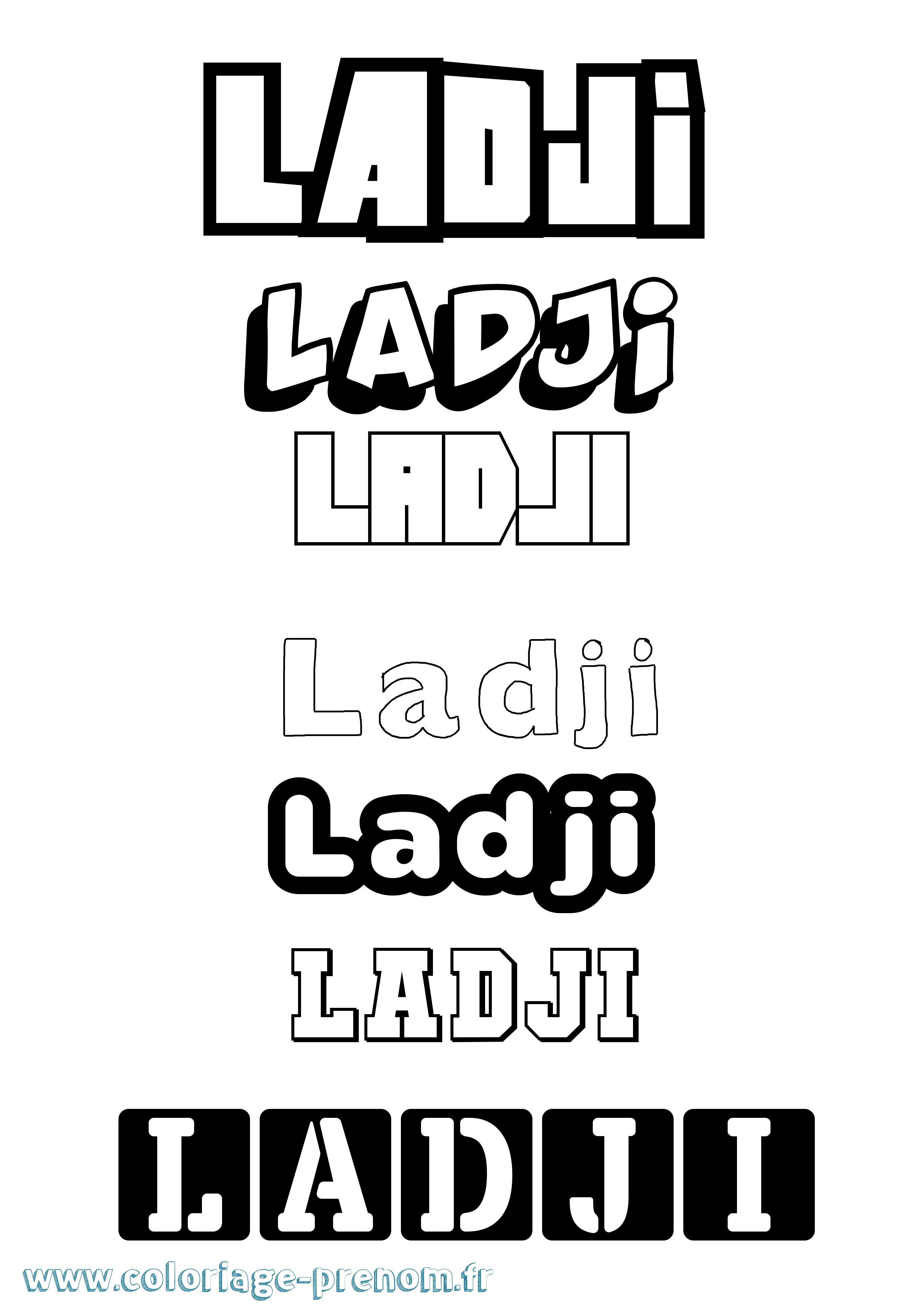 Coloriage Ladji Simple Coloriage prénom Ladji Simple