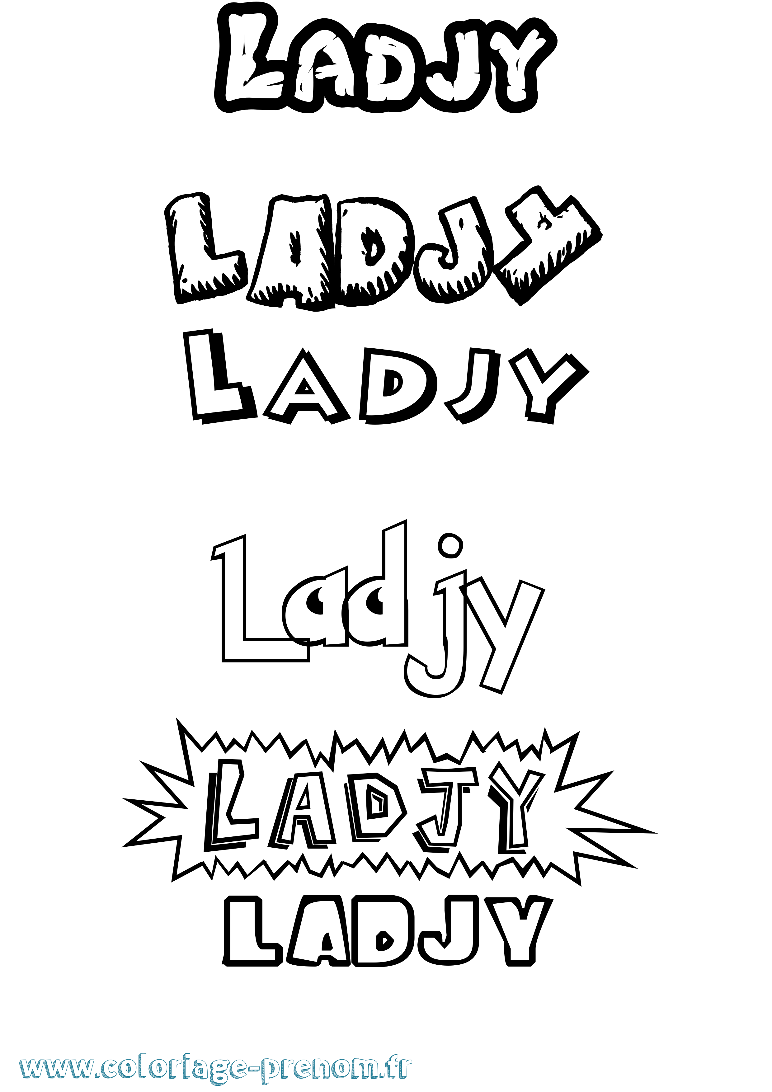 Coloriage Ladjy Dessin Animé Coloriage prénom Ladjy Dessin Animé
