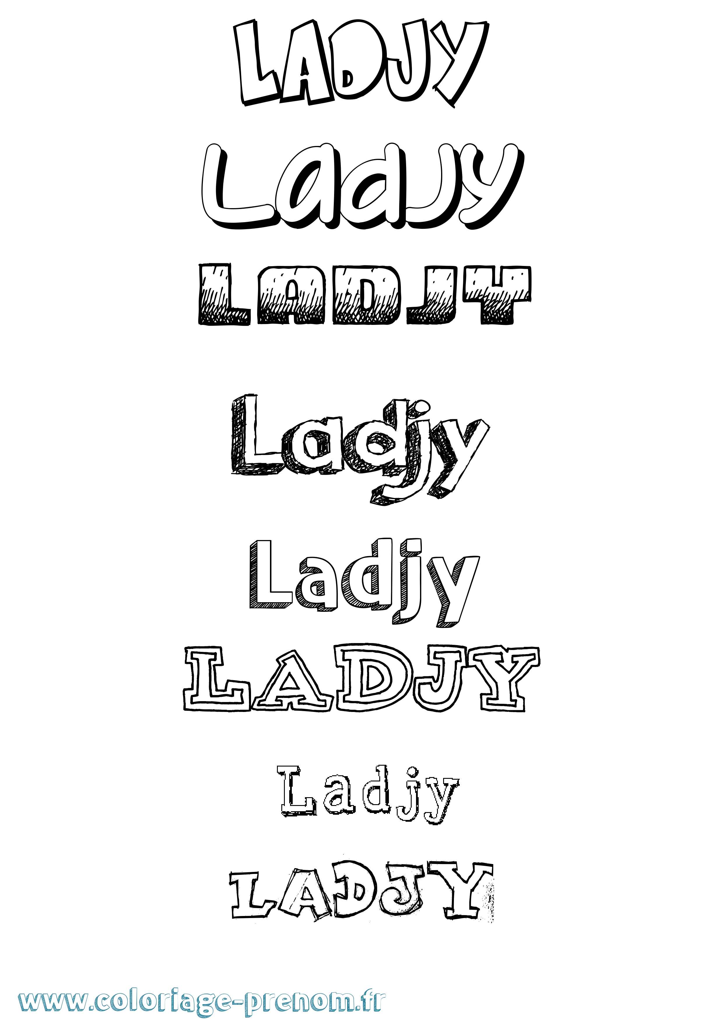 Coloriage Ladjy Dessiné Coloriage prénom Ladjy Dessiné