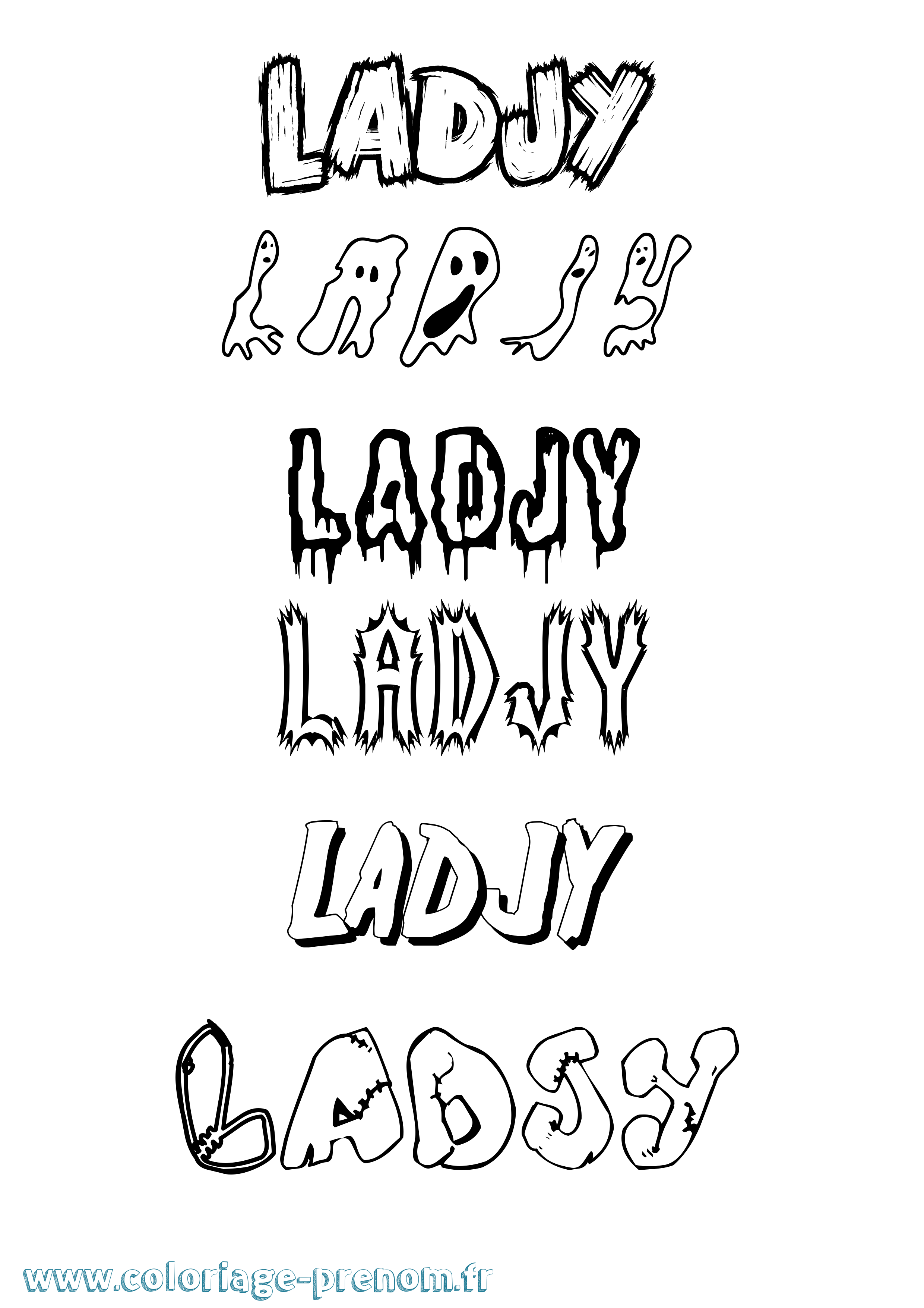 Coloriage Ladjy Frisson Coloriage prénom Ladjy Frisson