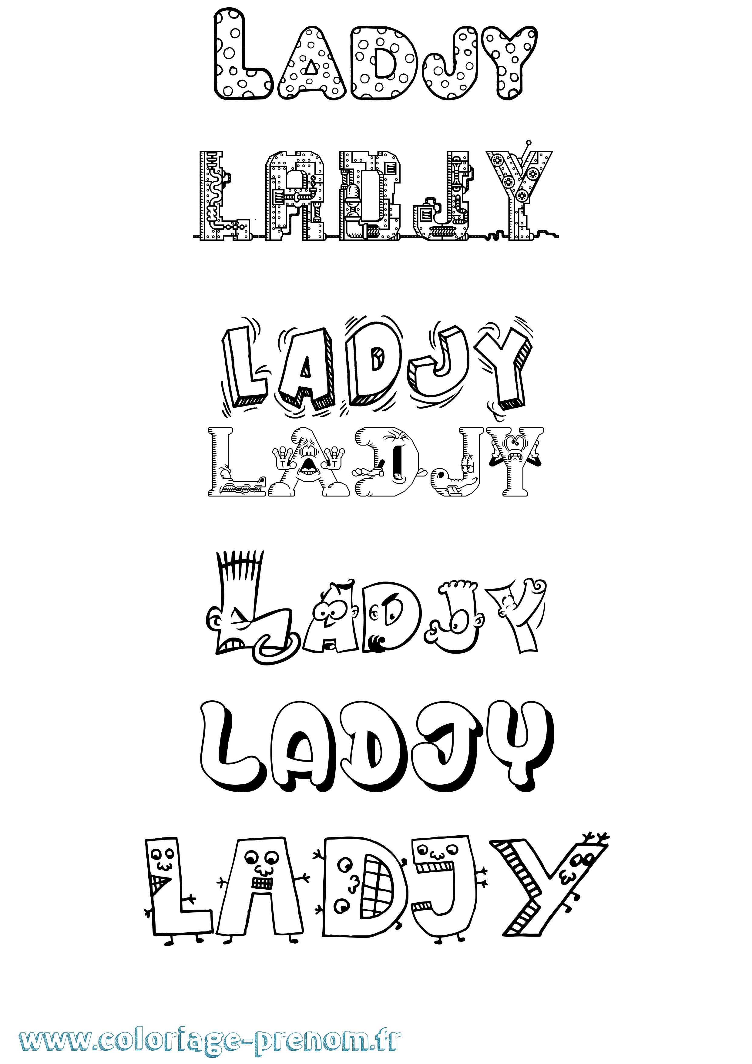 Coloriage Ladjy Fun Coloriage prénom Ladjy Fun
