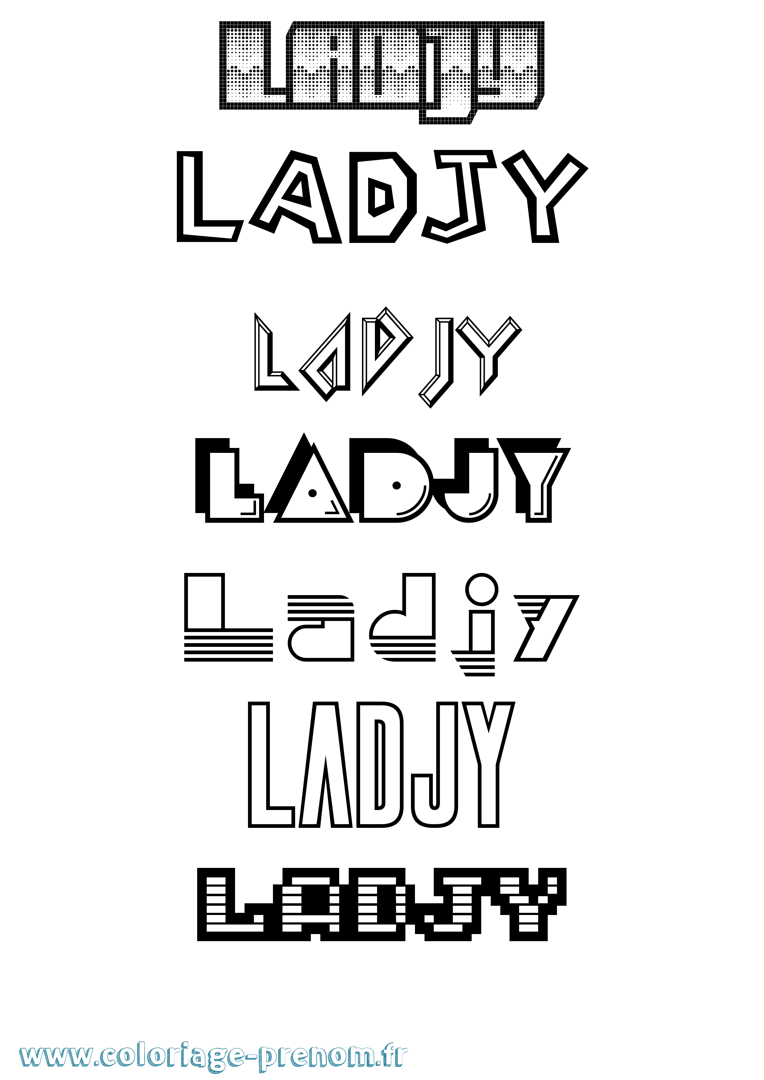 Coloriage Ladjy Jeux Vidéos Coloriage prénom Ladjy Jeux Vidéos