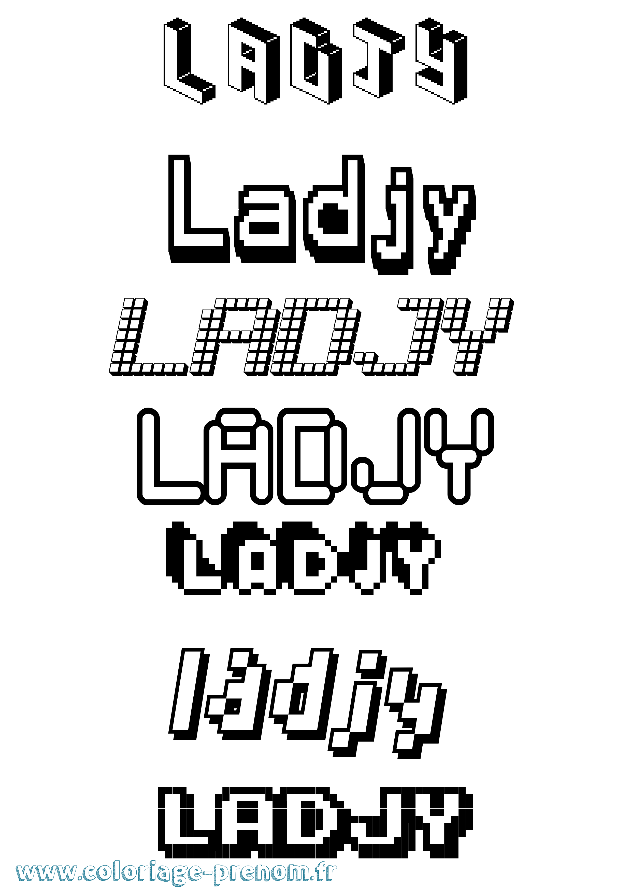 Coloriage Ladjy Pixel Coloriage prénom Ladjy Pixel