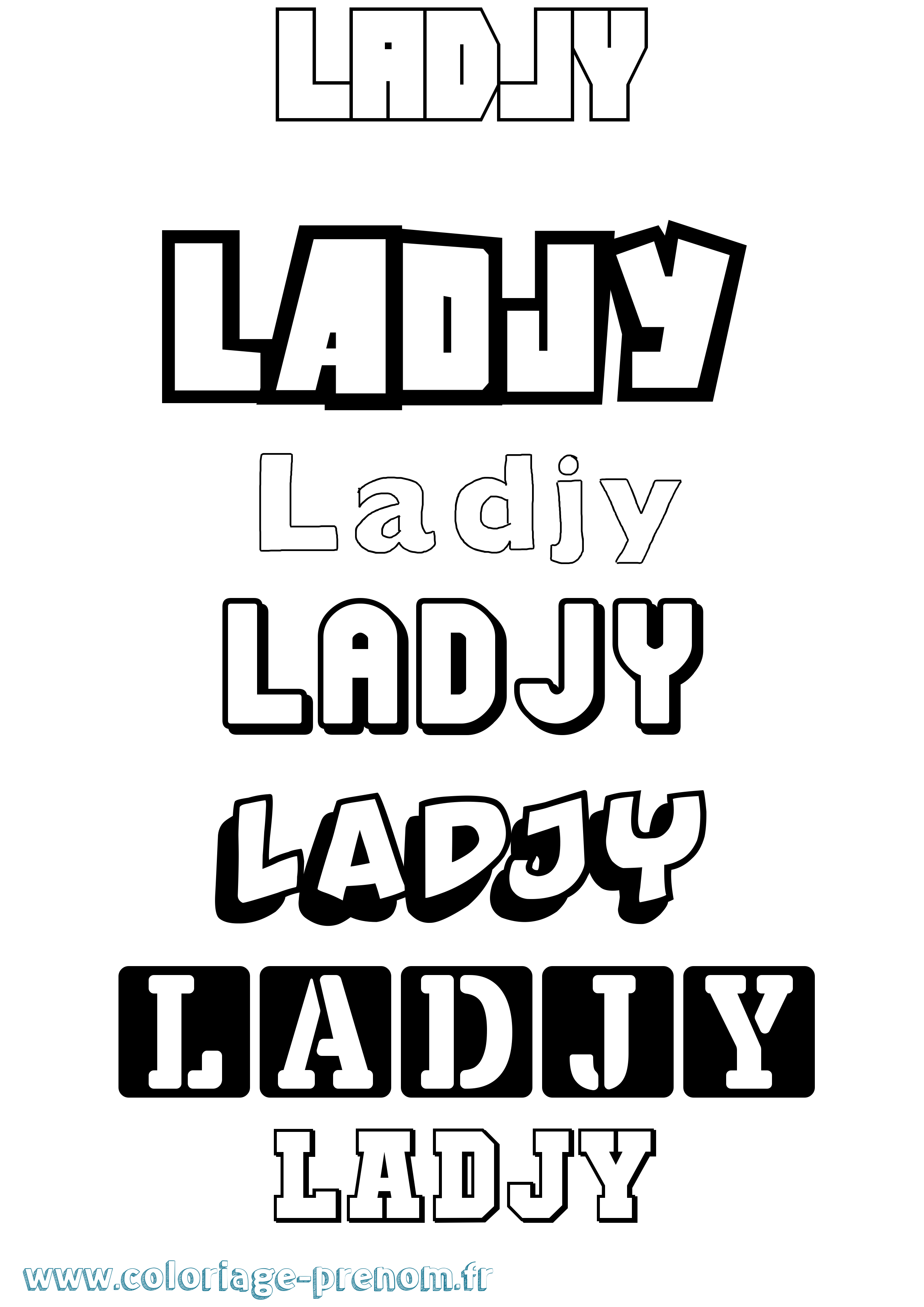 Coloriage Ladjy Simple Coloriage prénom Ladjy Simple