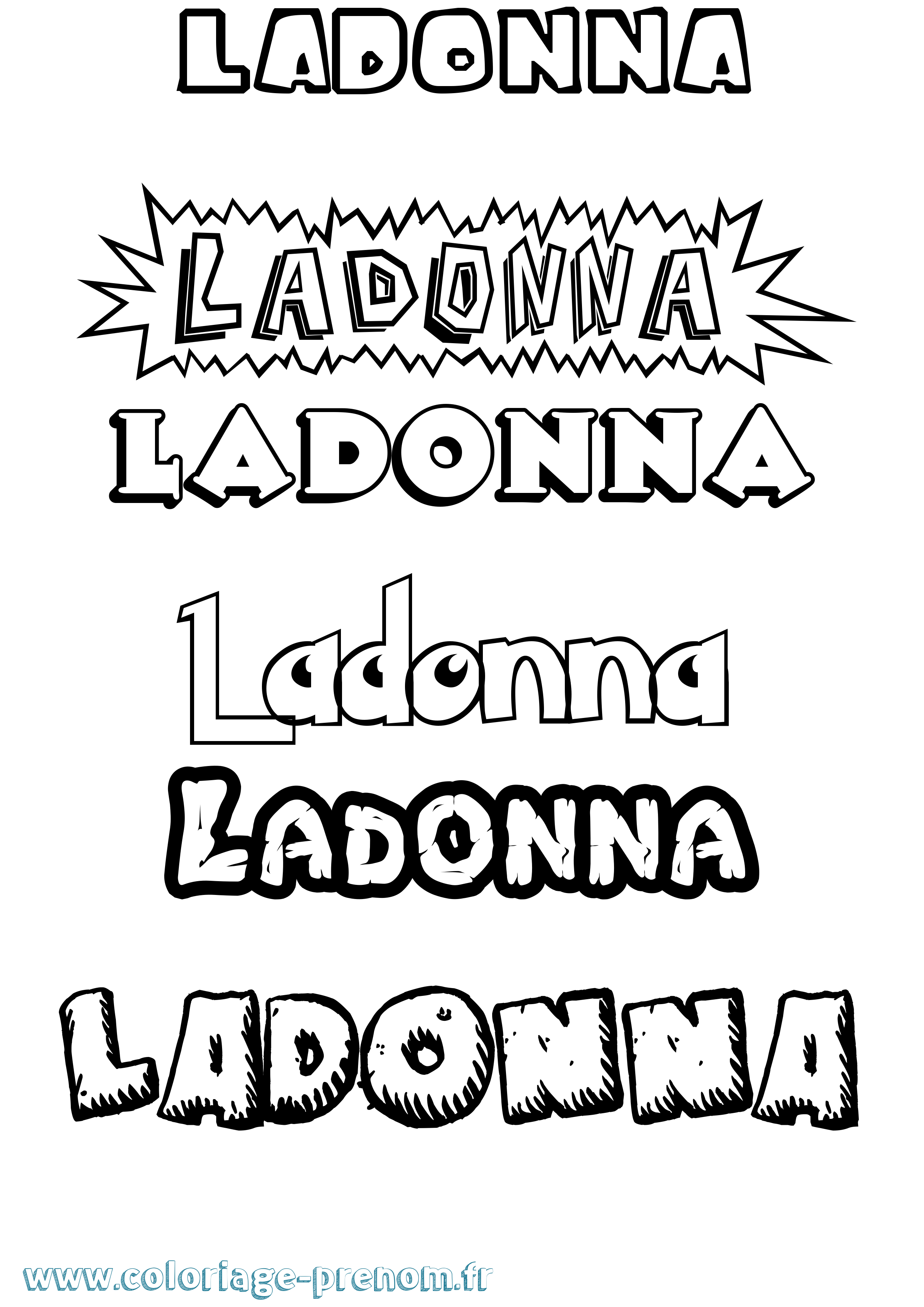 Coloriage Ladonna Dessin Animé Coloriage prénom Ladonna Dessin Animé