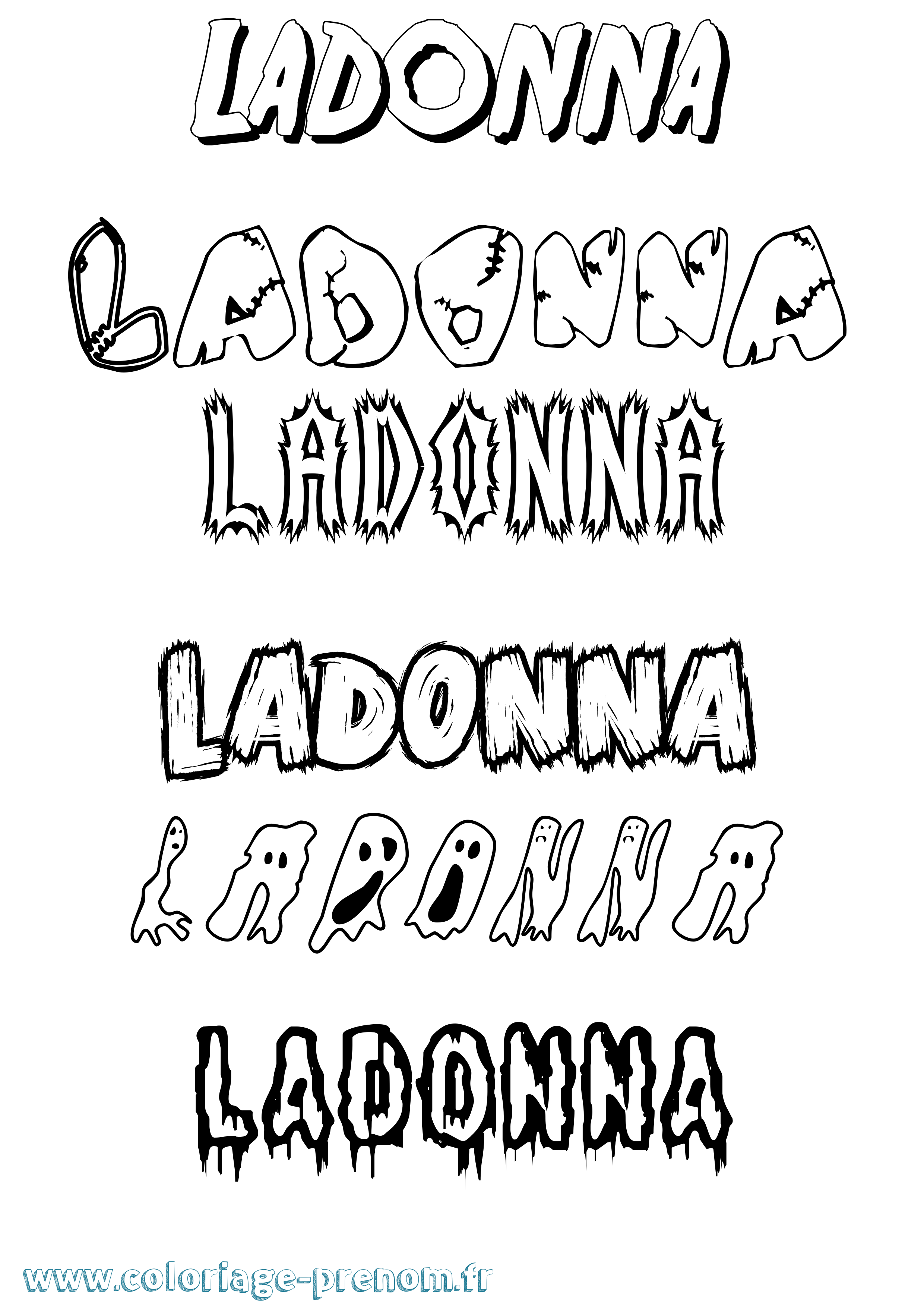 Coloriage Ladonna Frisson Coloriage prénom Ladonna Frisson