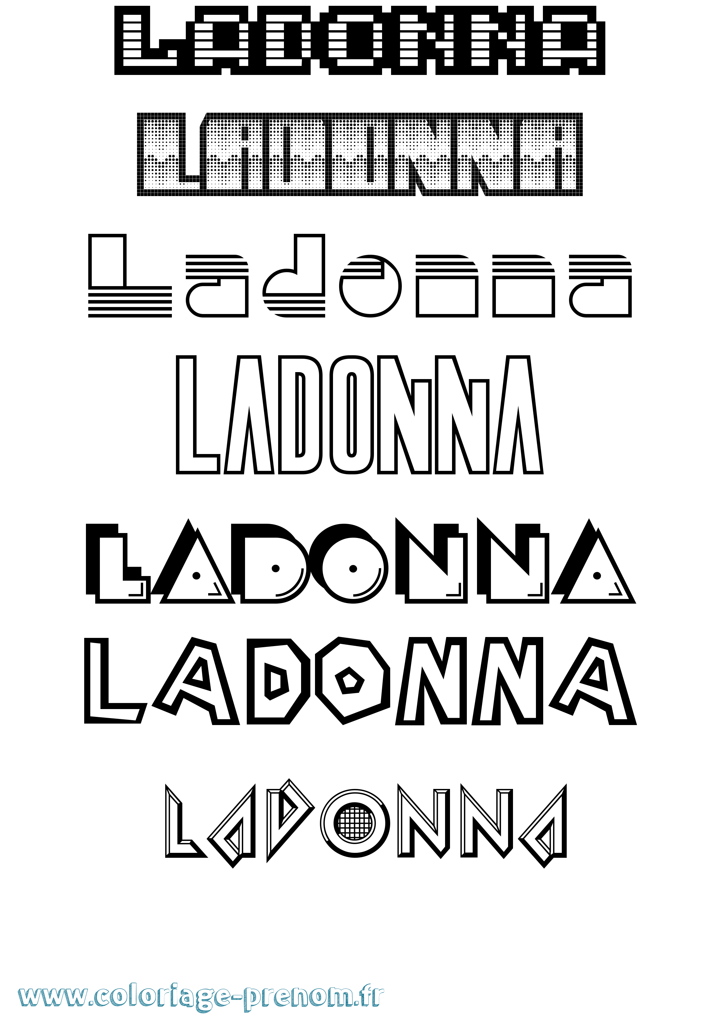 Coloriage Ladonna Jeux Vidéos Coloriage prénom Ladonna Jeux Vidéos
