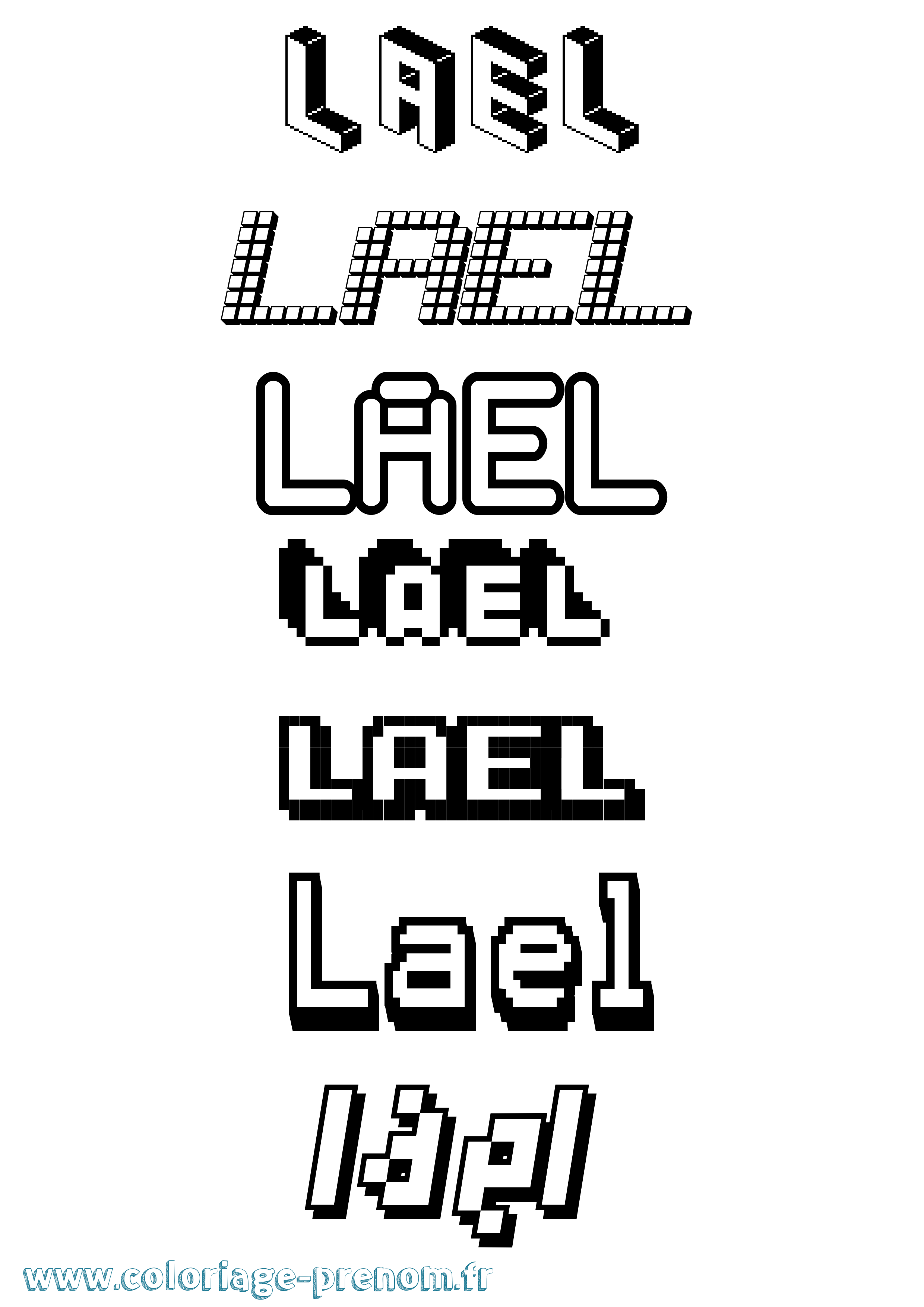 Coloriage prénom Lael Pixel