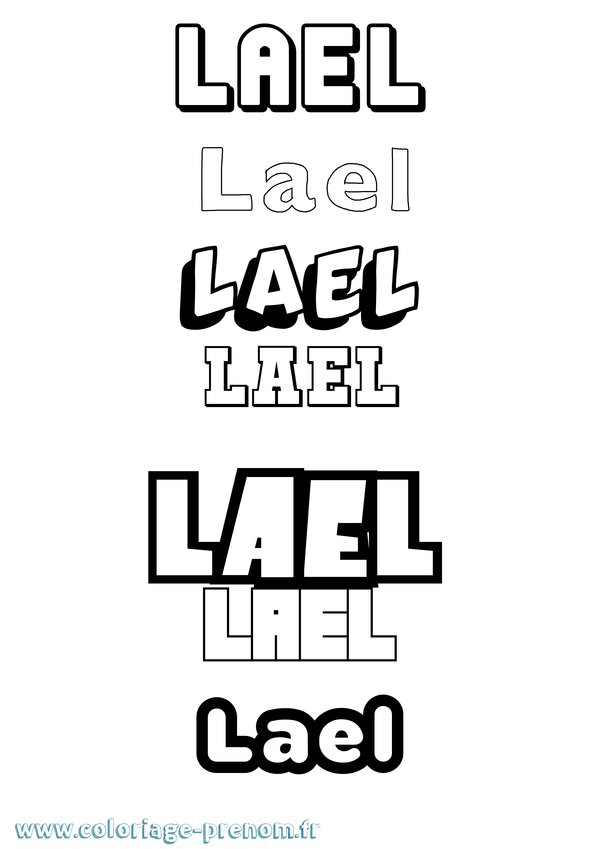 Coloriage prénom Lael Simple