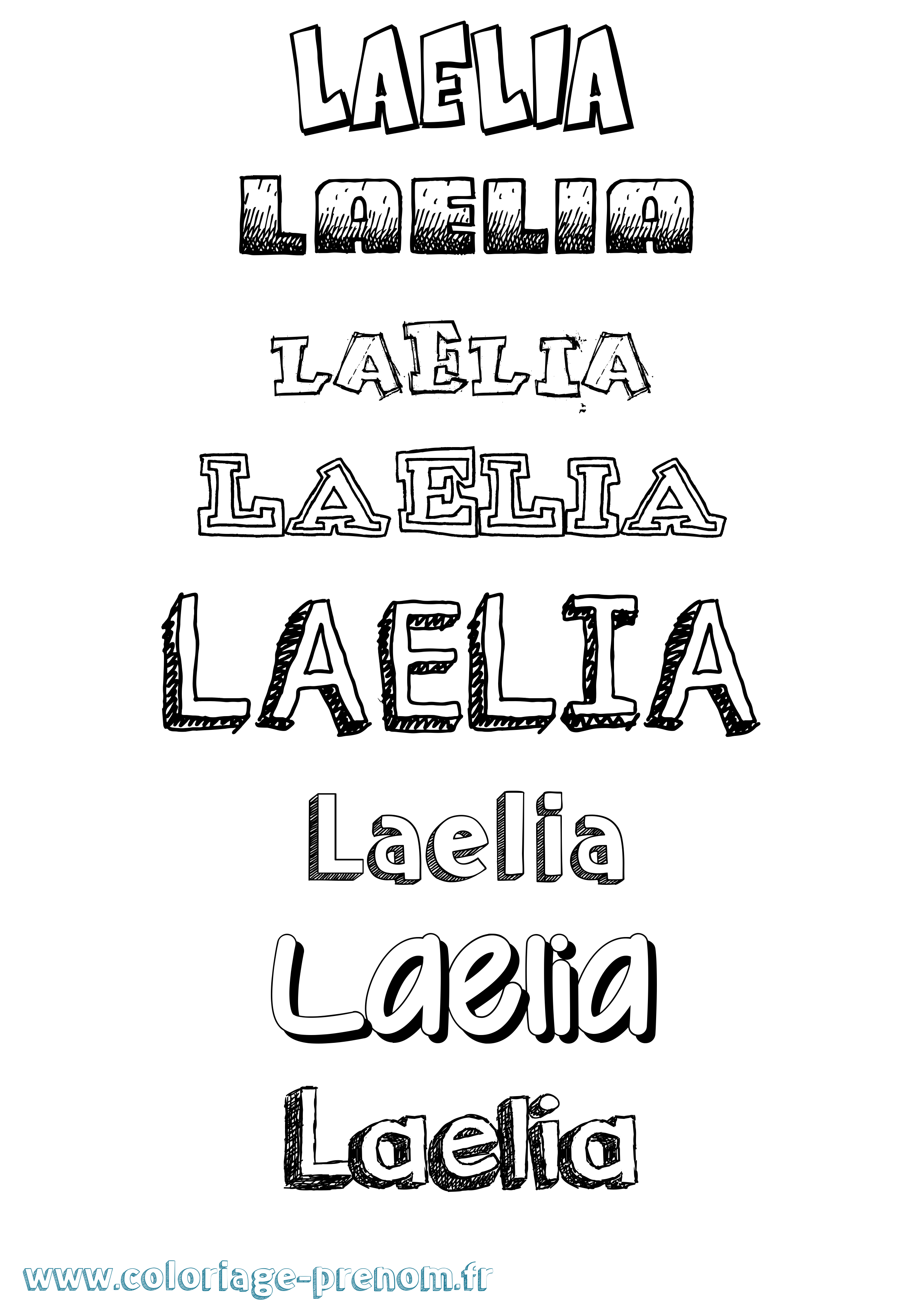 Coloriage prénom Laelia Dessiné
