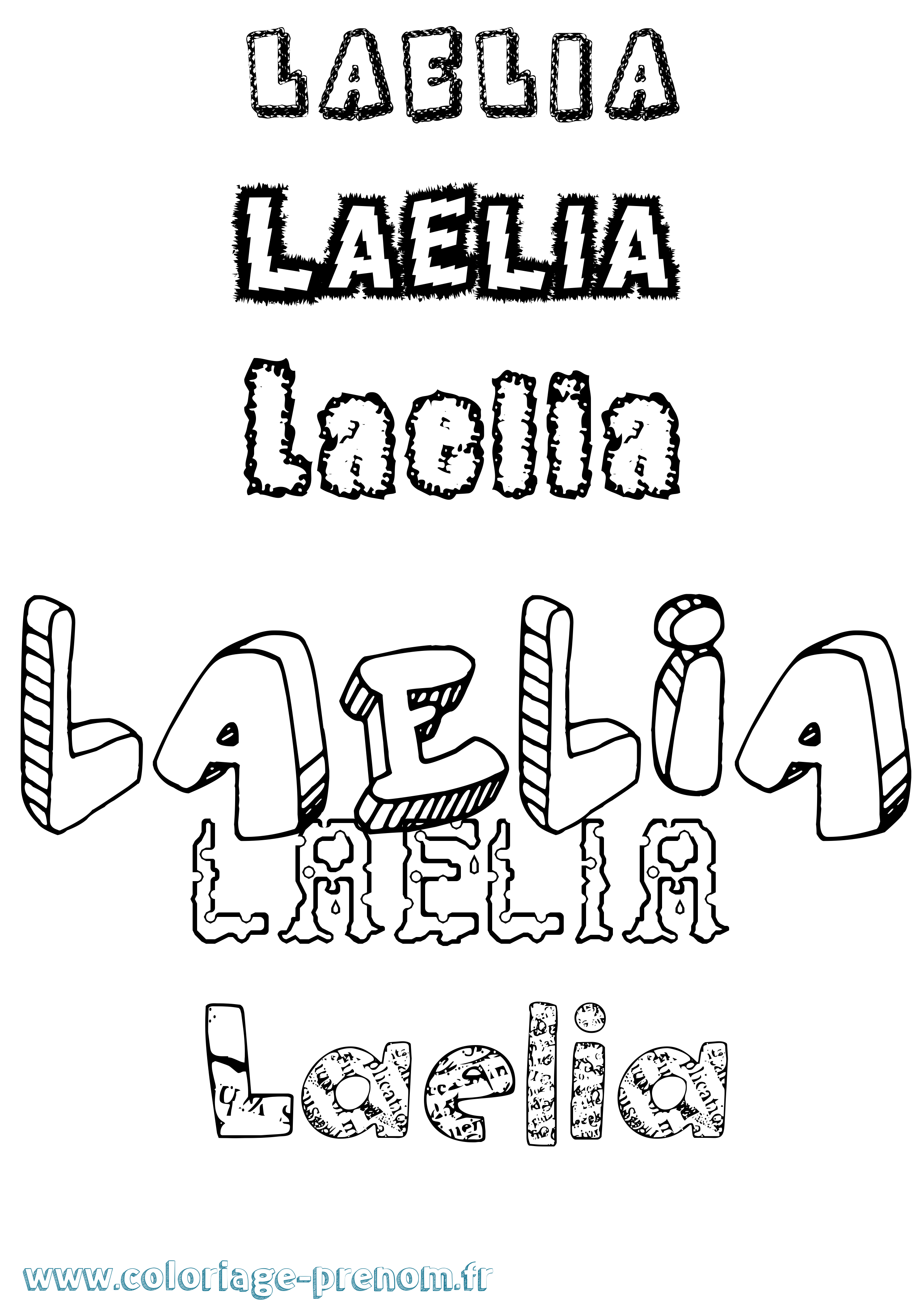 Coloriage prénom Laelia Destructuré