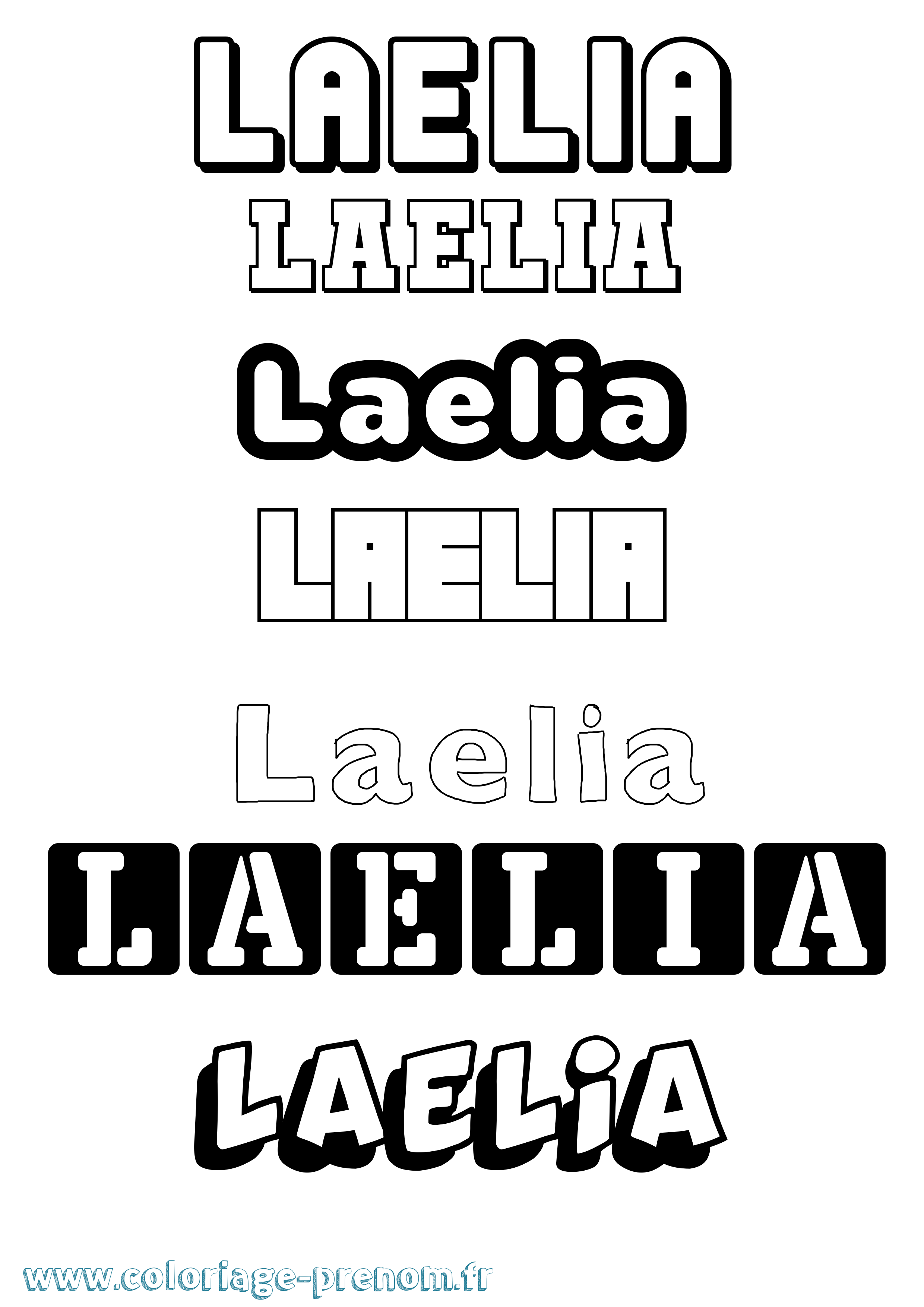 Coloriage prénom Laelia Simple