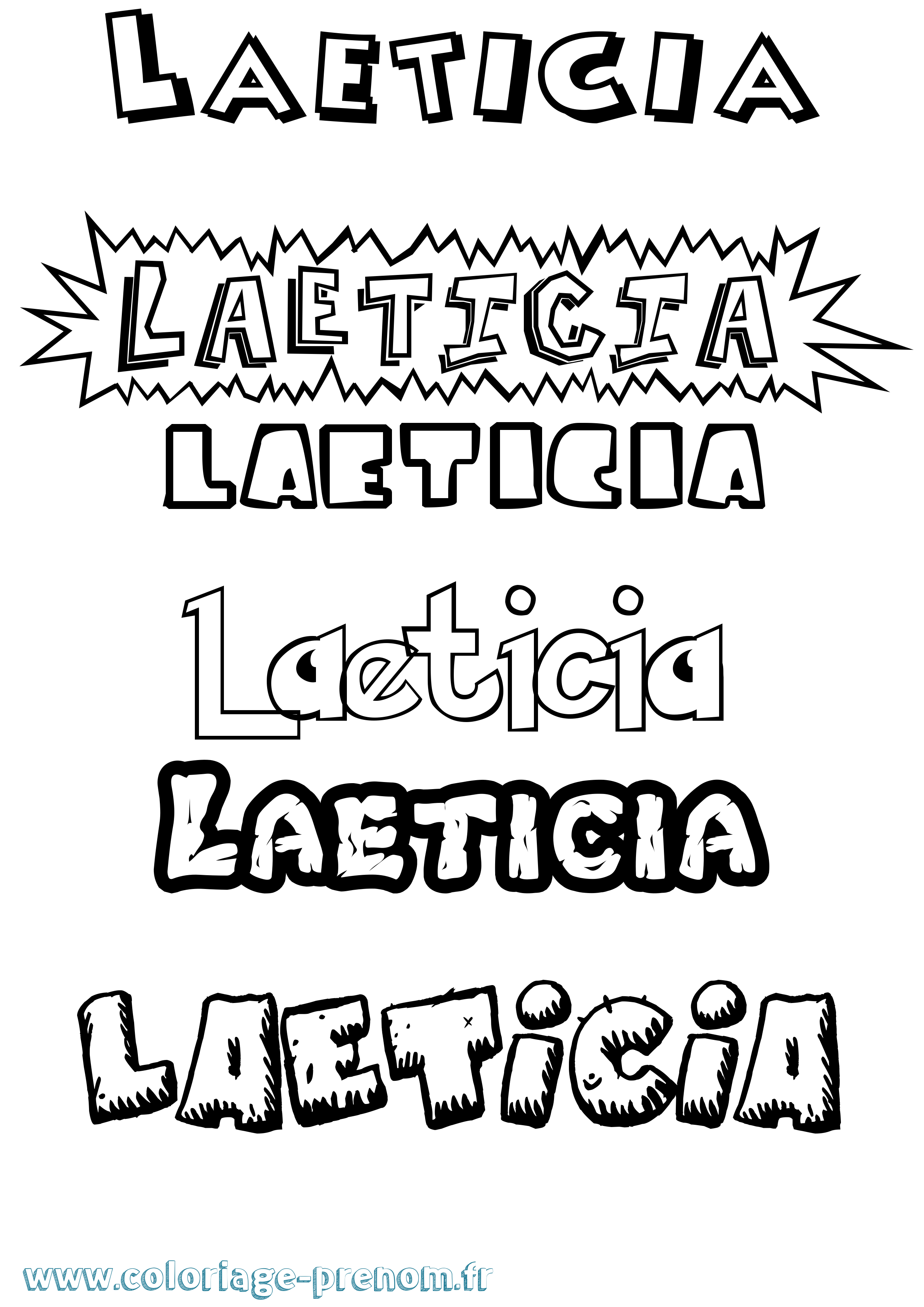 Coloriage prénom Laeticia Dessin Animé