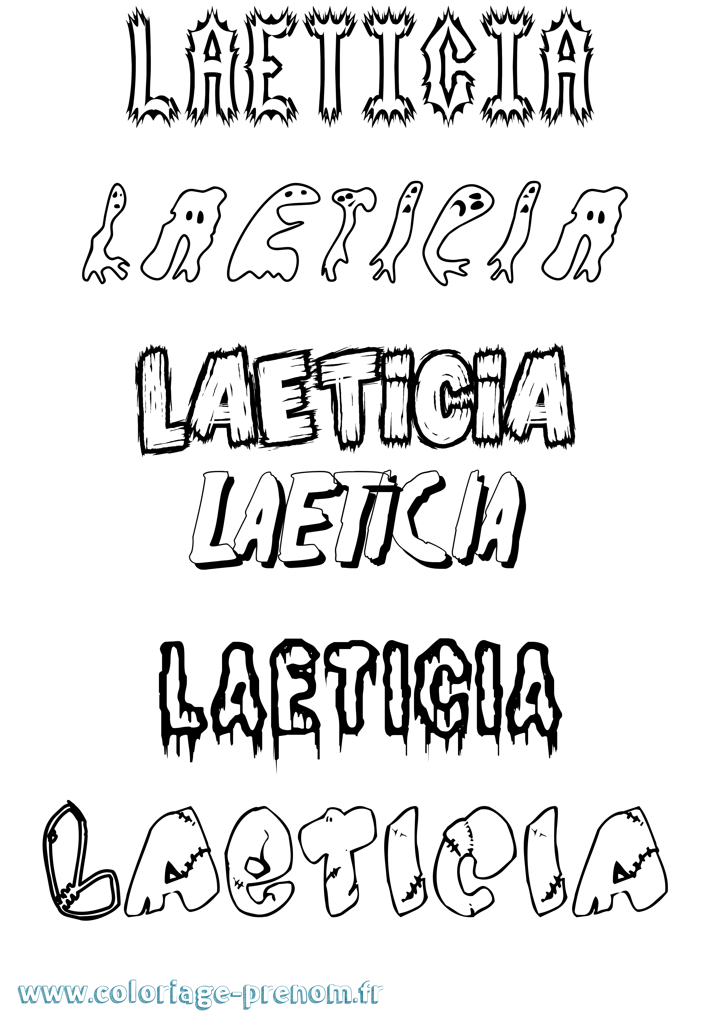 Coloriage prénom Laeticia Frisson