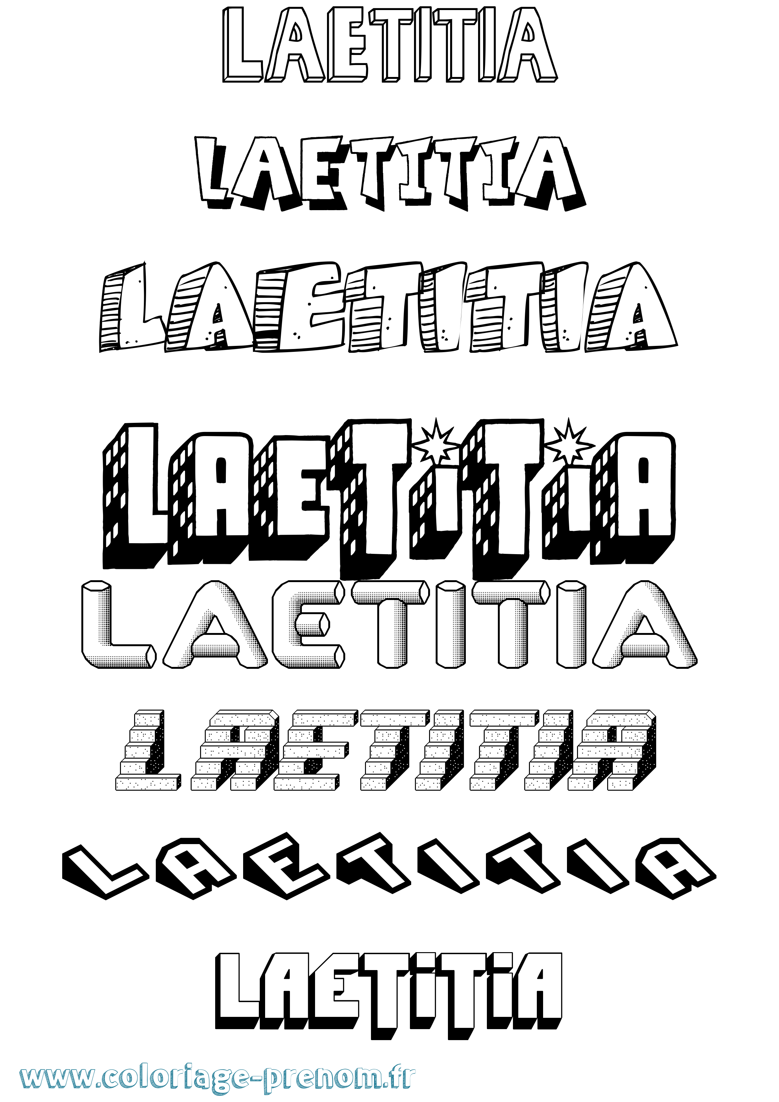 Coloriage prénom Laetitia
