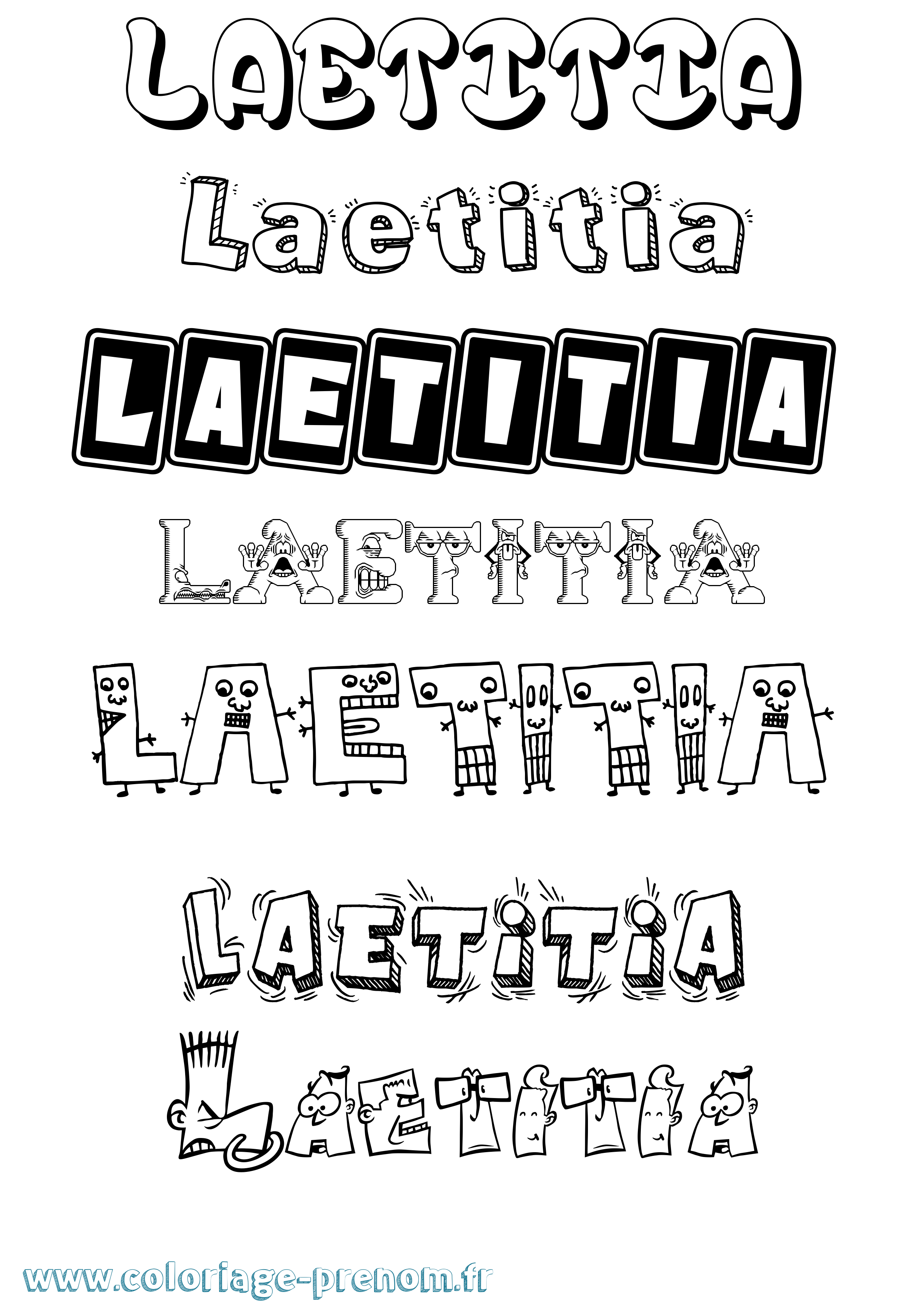 Coloriage prénom Laetitia