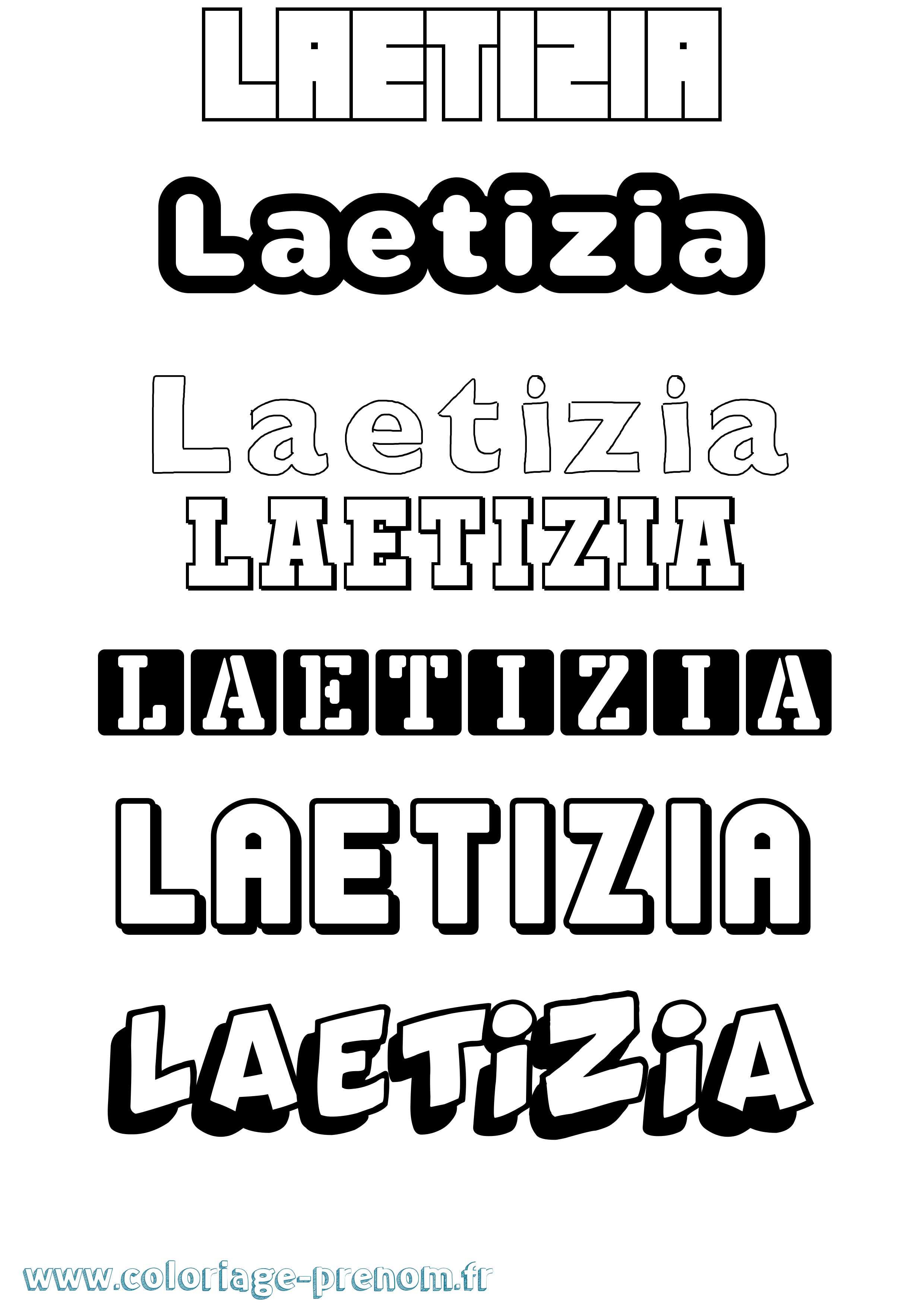 Coloriage prénom Laetizia Simple