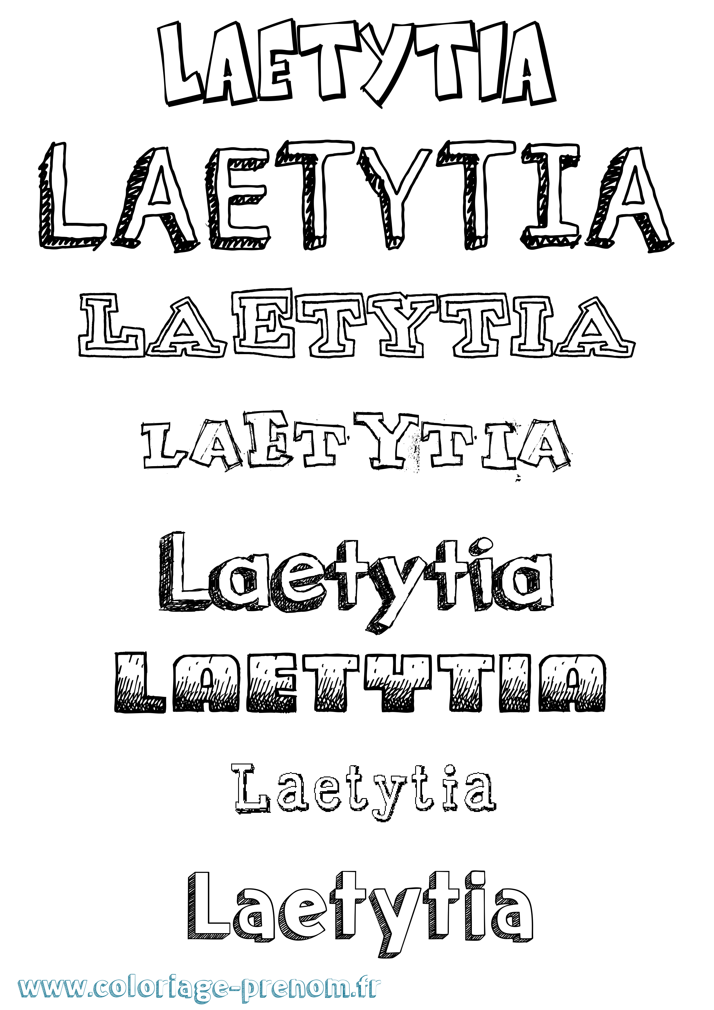 Coloriage Laetytia Dessiné Coloriage prénom Laetytia Dessiné
