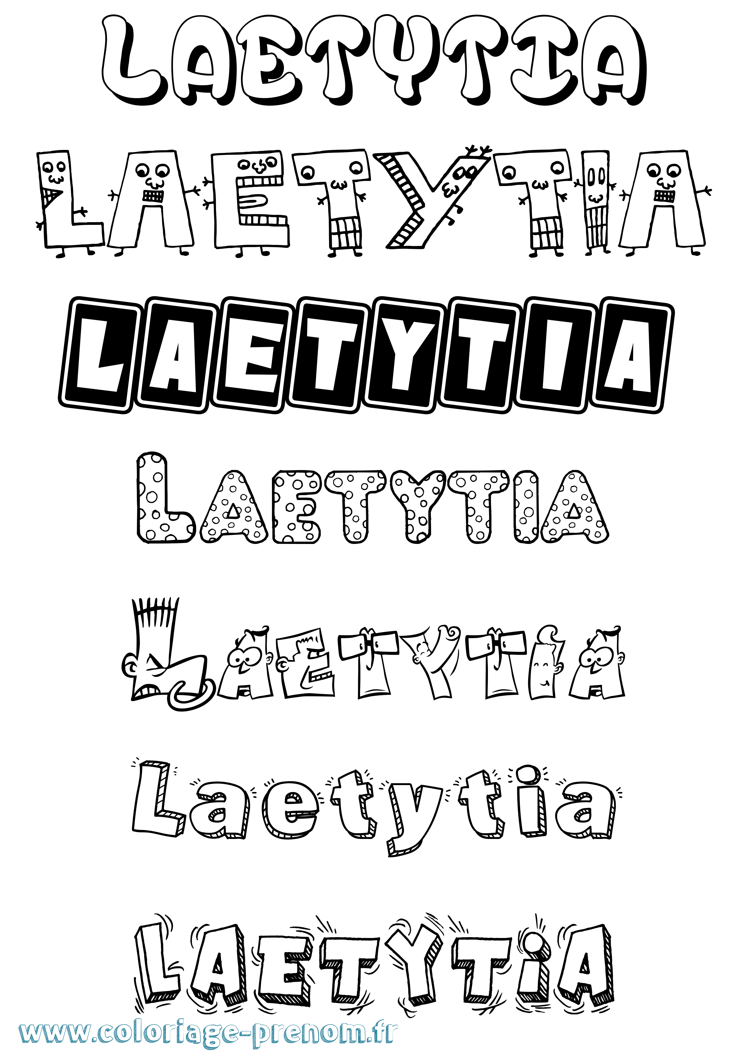 Coloriage Laetytia Fun Coloriage prénom Laetytia Fun