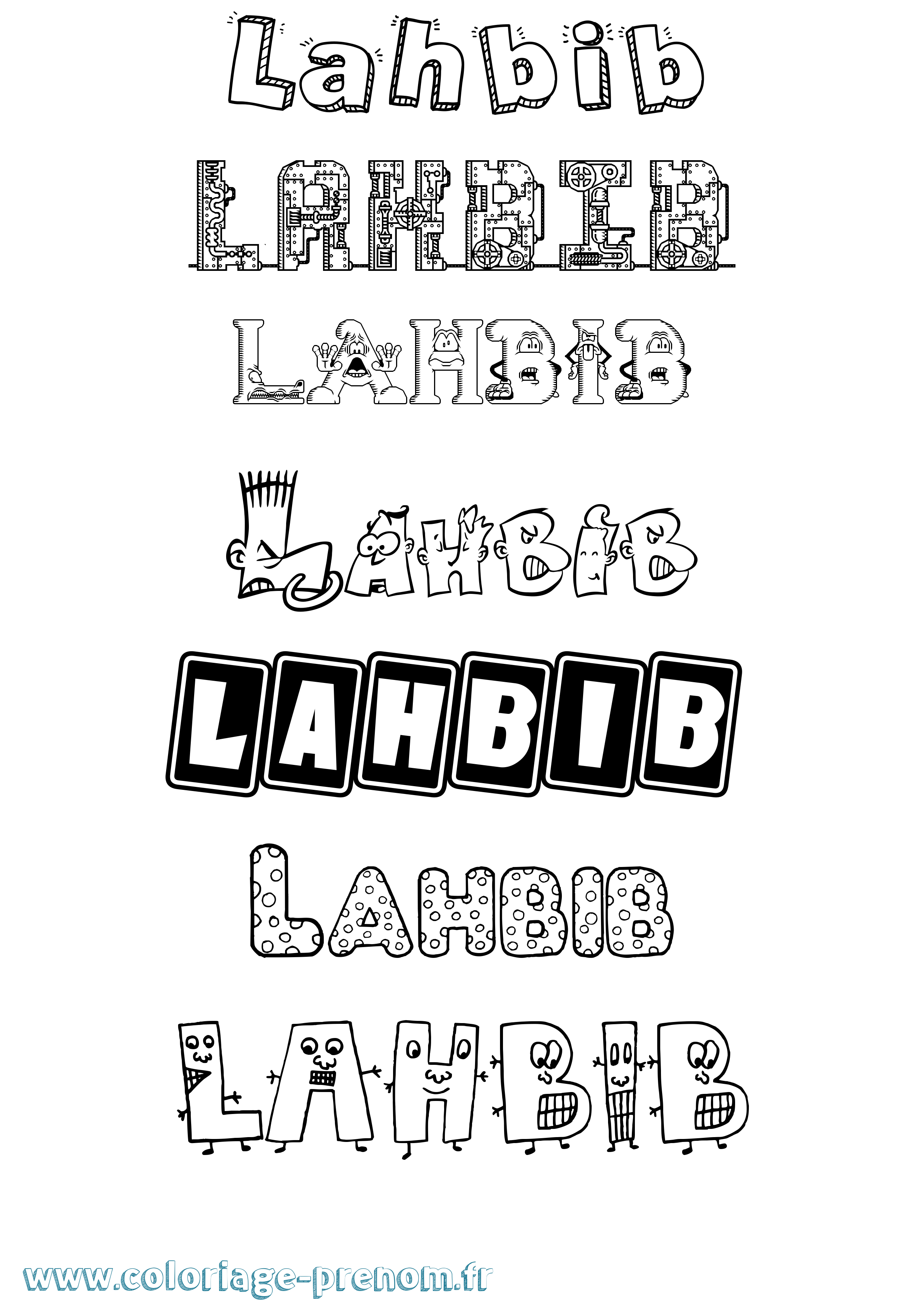 Coloriage Lahbib Fun Coloriage prénom Lahbib Fun