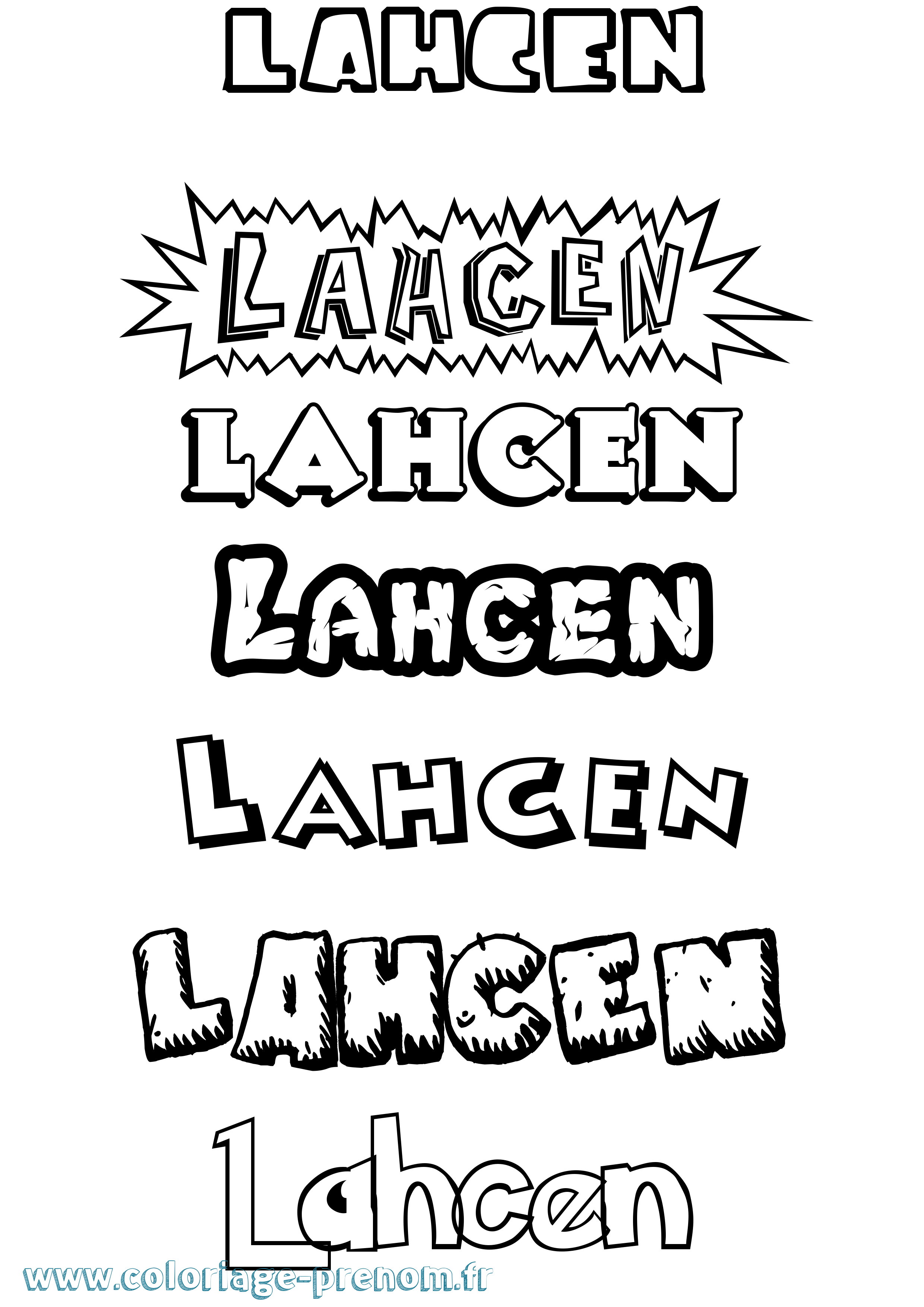 Coloriage Lahcen Dessin Animé Coloriage prénom Lahcen Dessin Animé