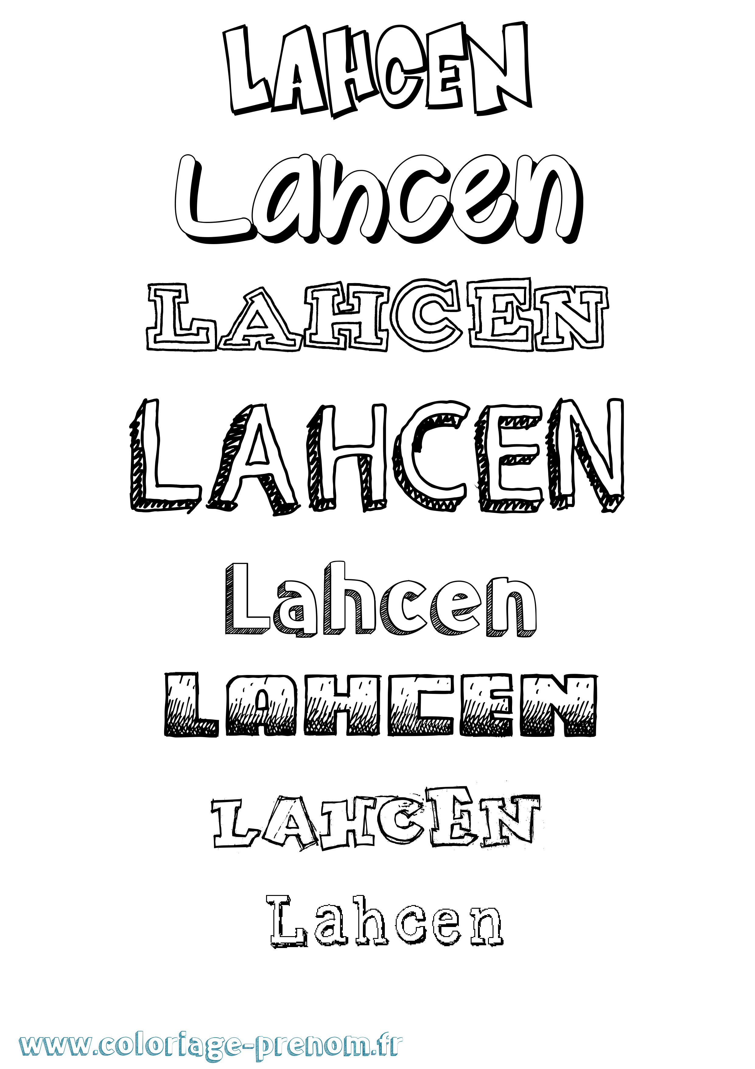 Coloriage Lahcen Dessiné Coloriage prénom Lahcen Dessiné