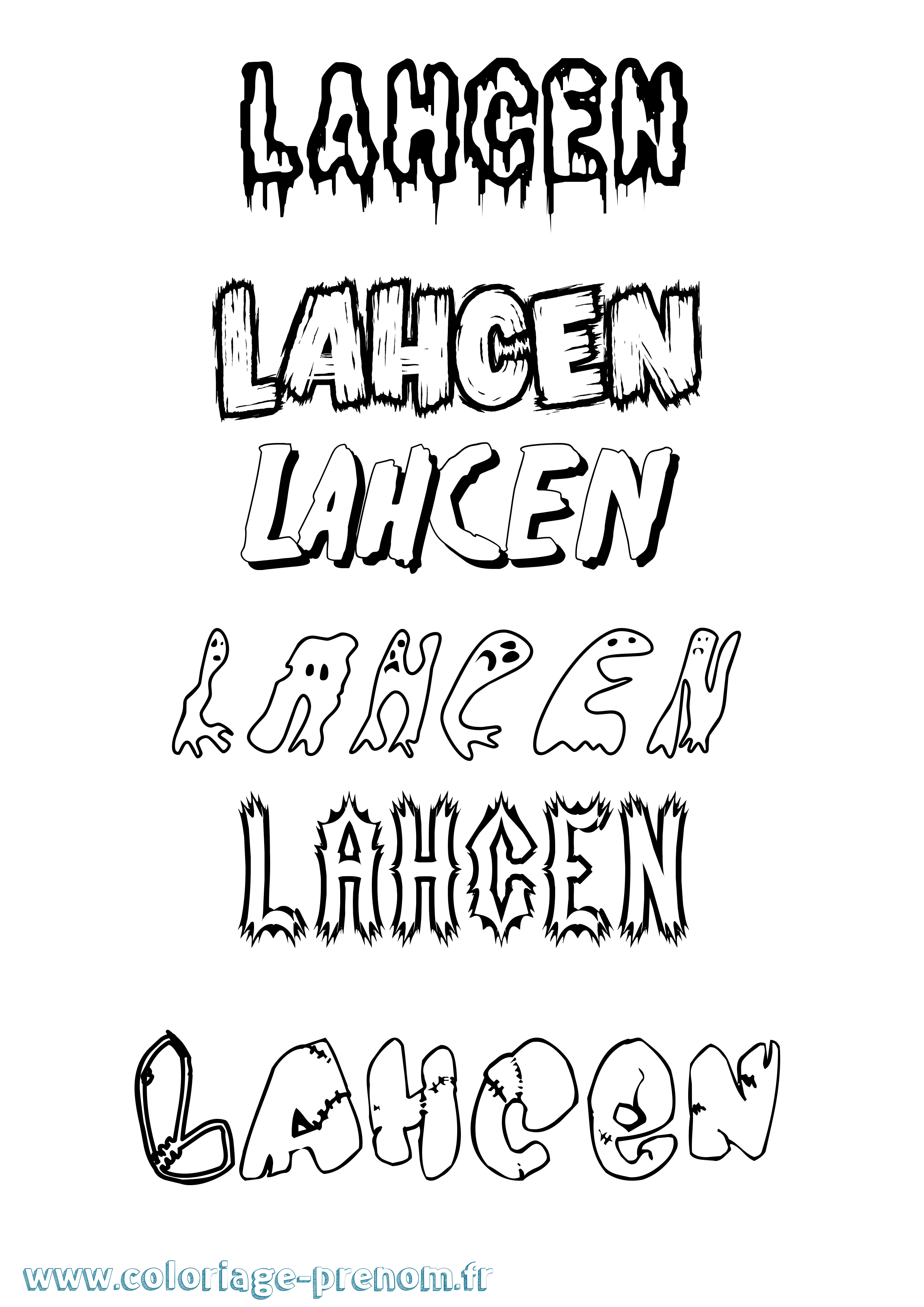 Coloriage Lahcen Frisson Coloriage prénom Lahcen Frisson
