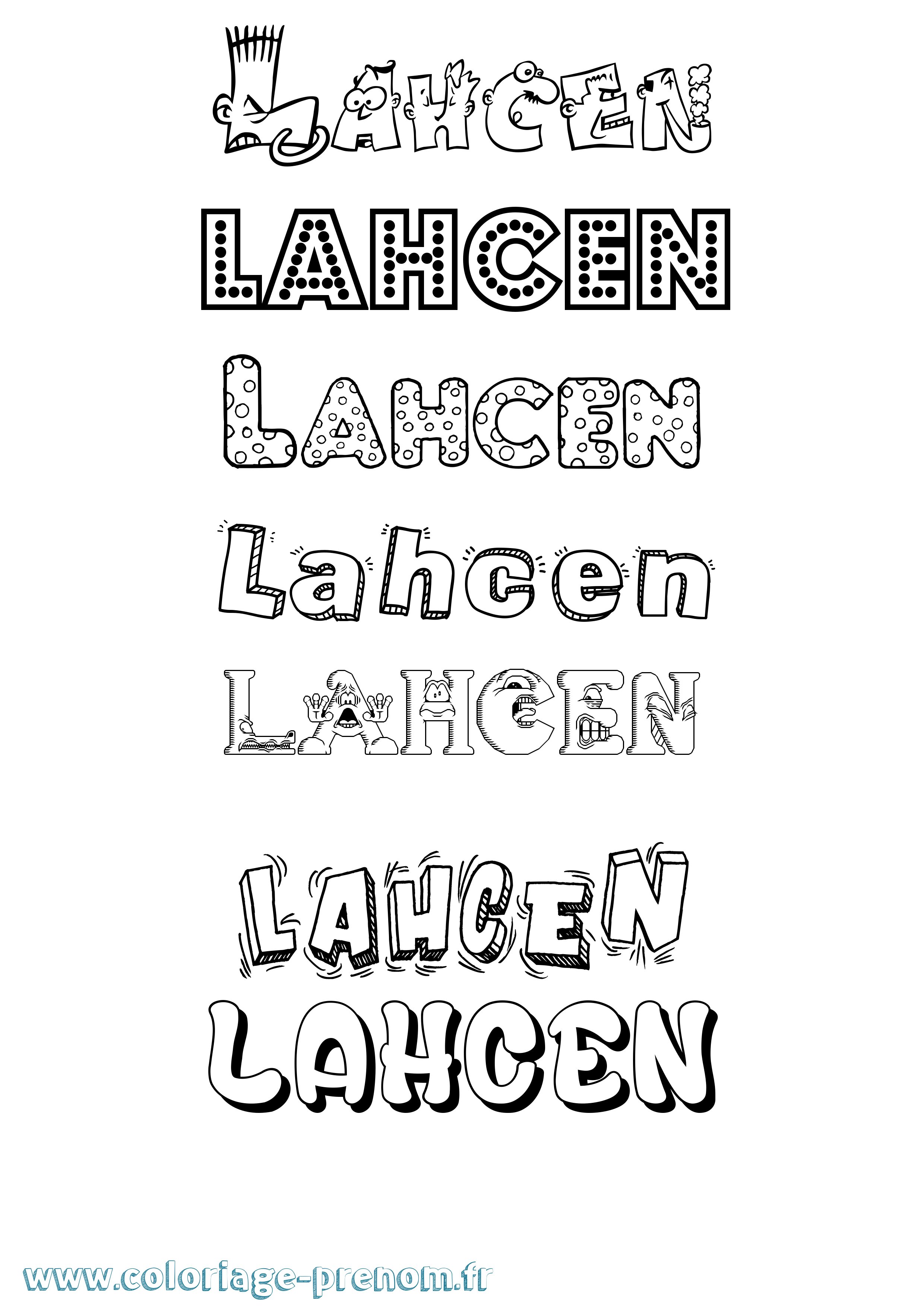 Coloriage Lahcen Fun Coloriage prénom Lahcen Fun