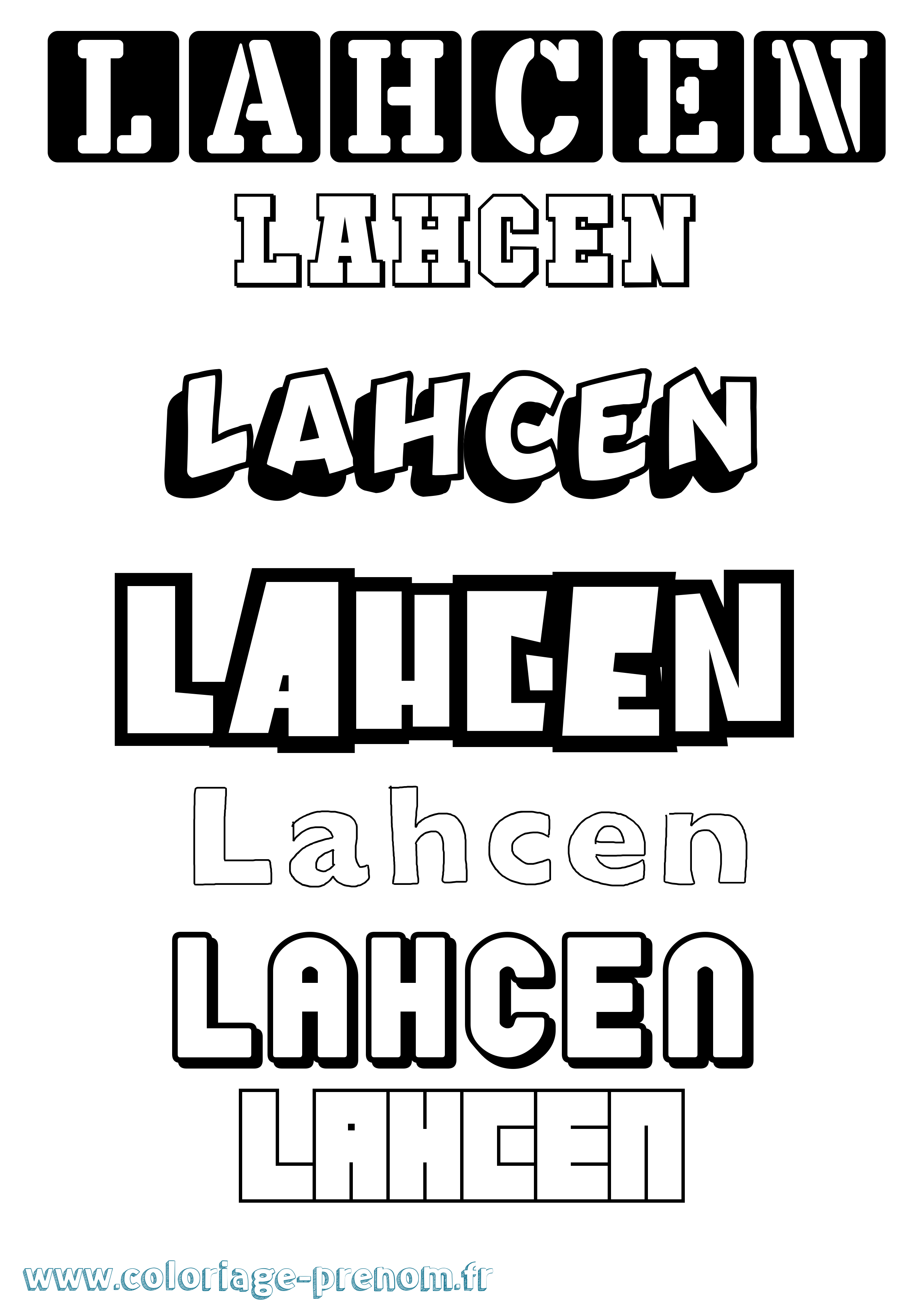 Coloriage prénom Lahcen Simple