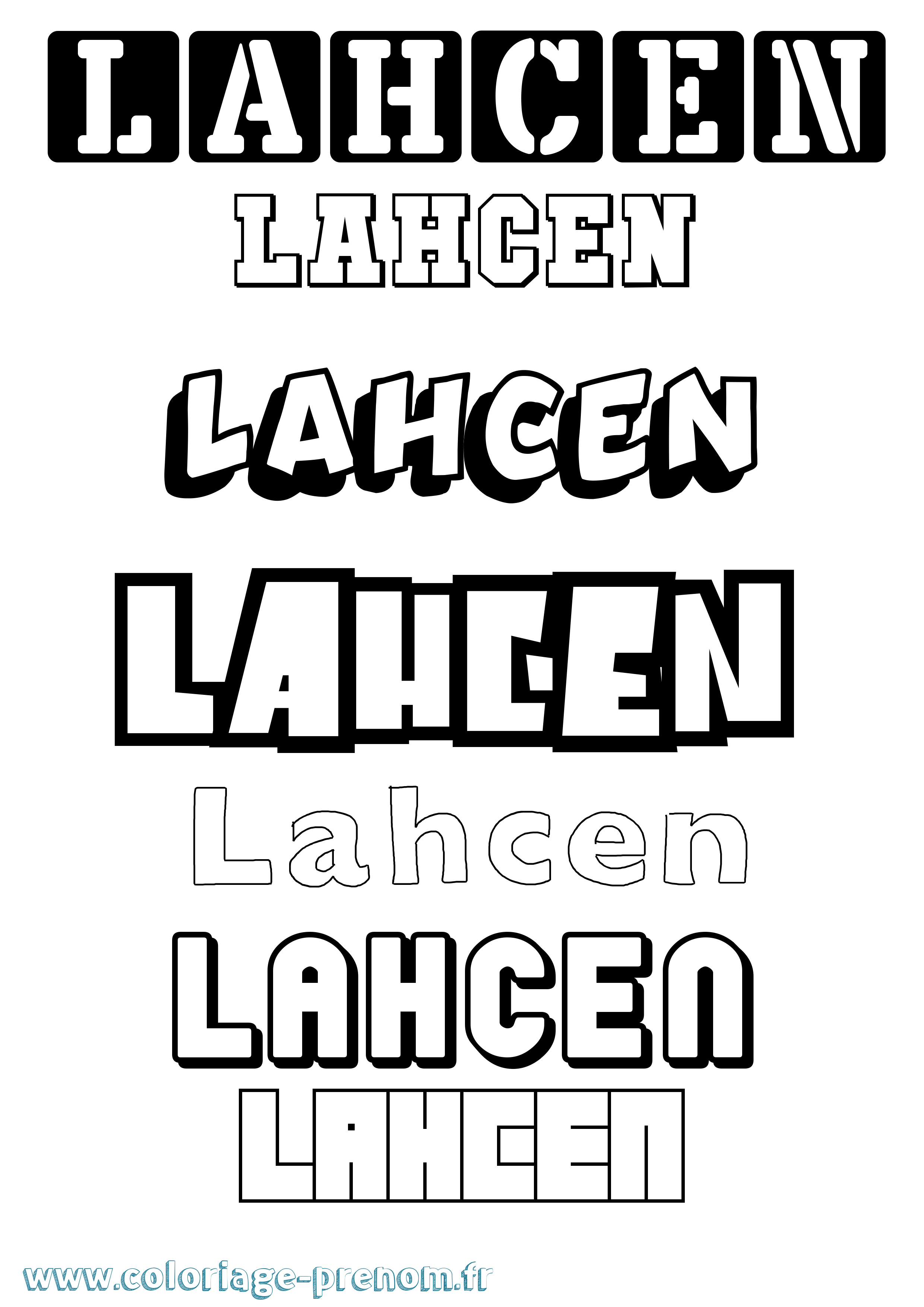 Coloriage Lahcen Simple Coloriage prénom Lahcen Simple
