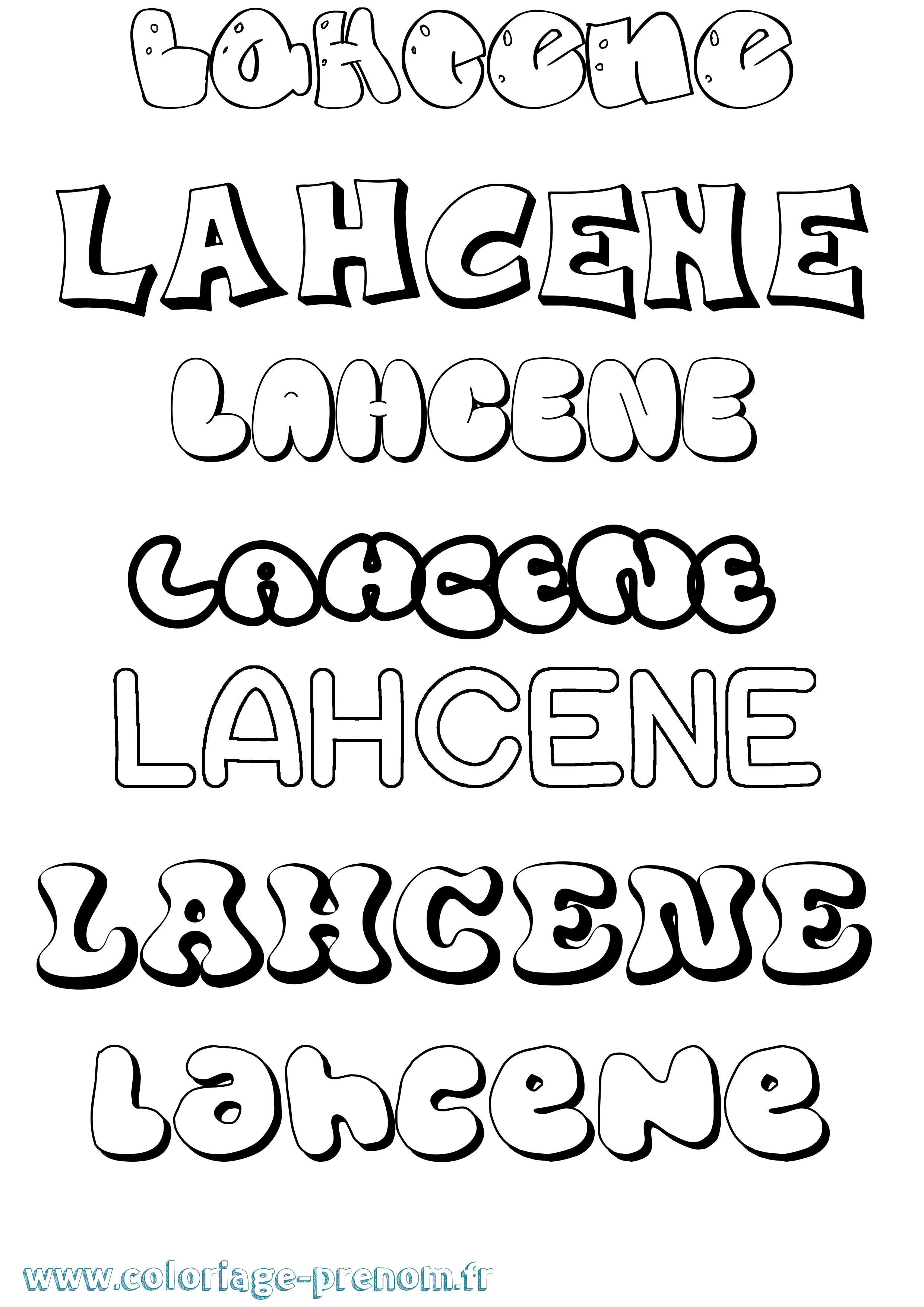 Coloriage Lahcene Bubble Coloriage prénom Lahcene Bubble
