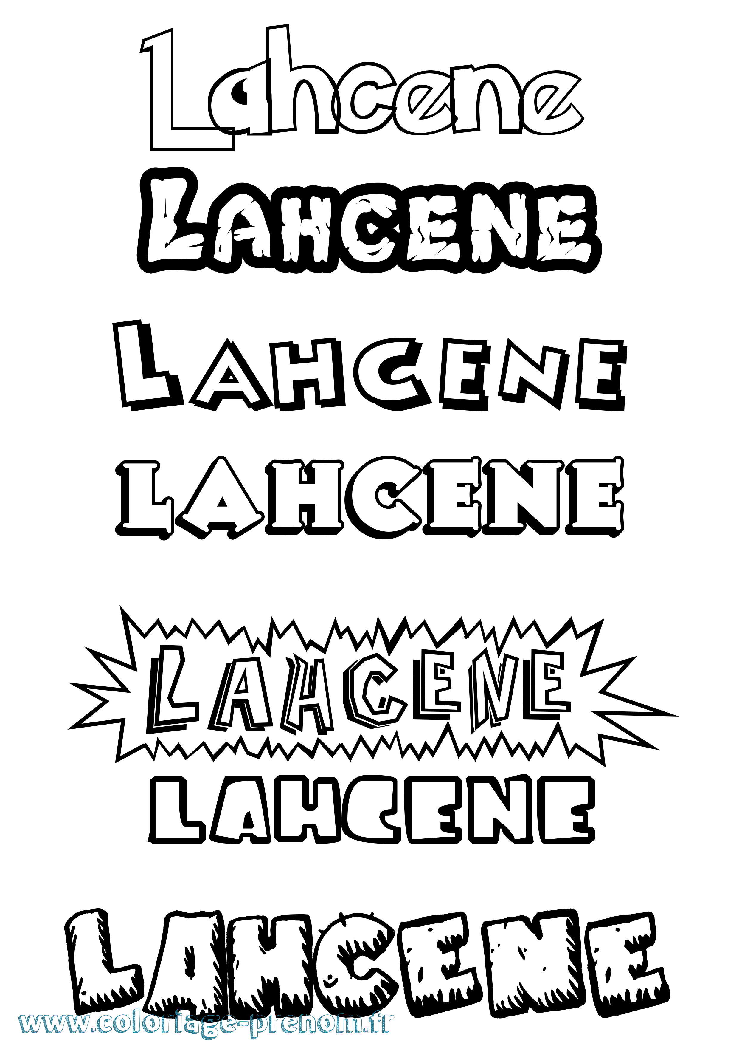 Coloriage Lahcene Dessin Animé Coloriage prénom Lahcene Dessin Animé
