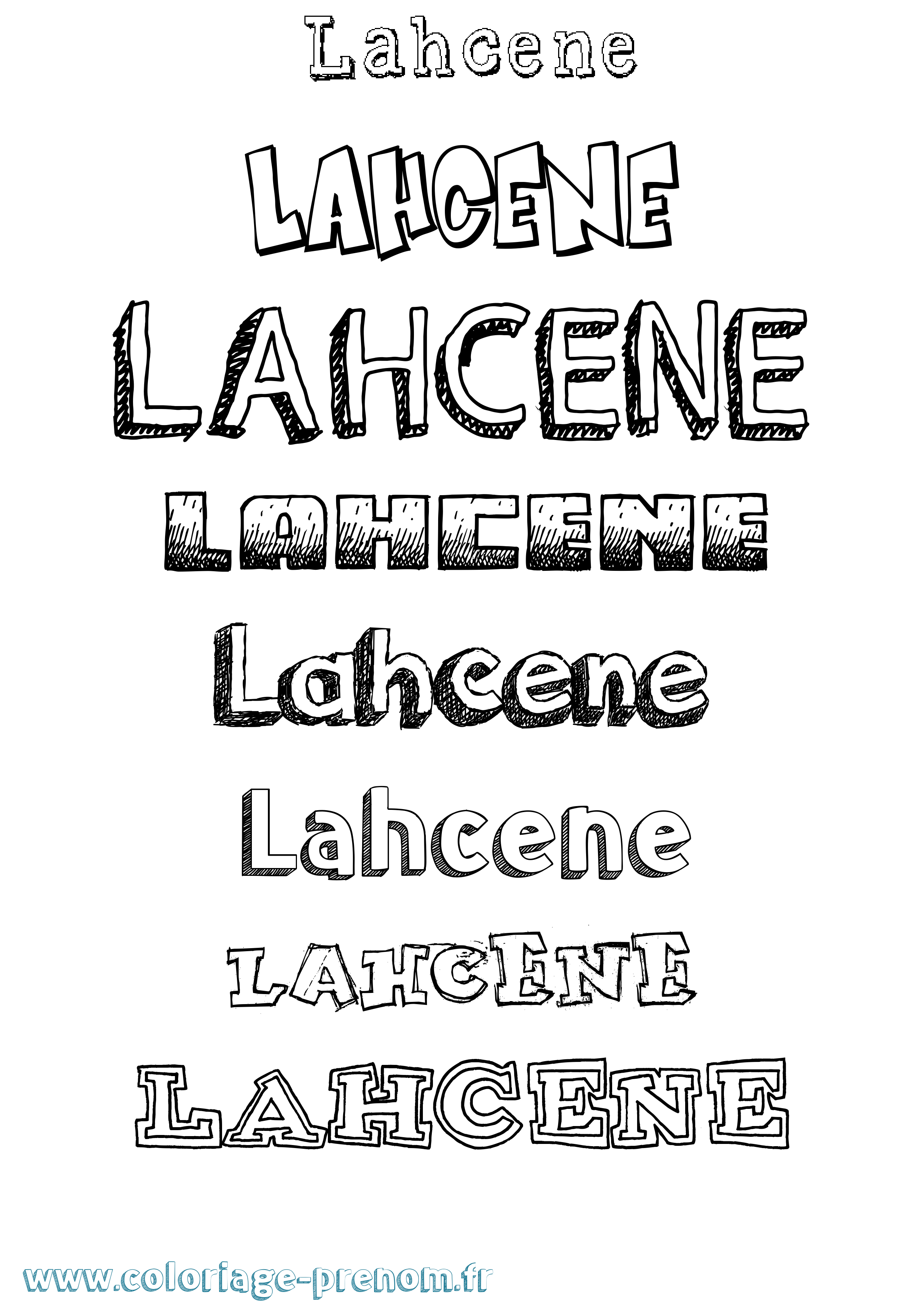 Coloriage Lahcene Dessiné Coloriage prénom Lahcene Dessiné