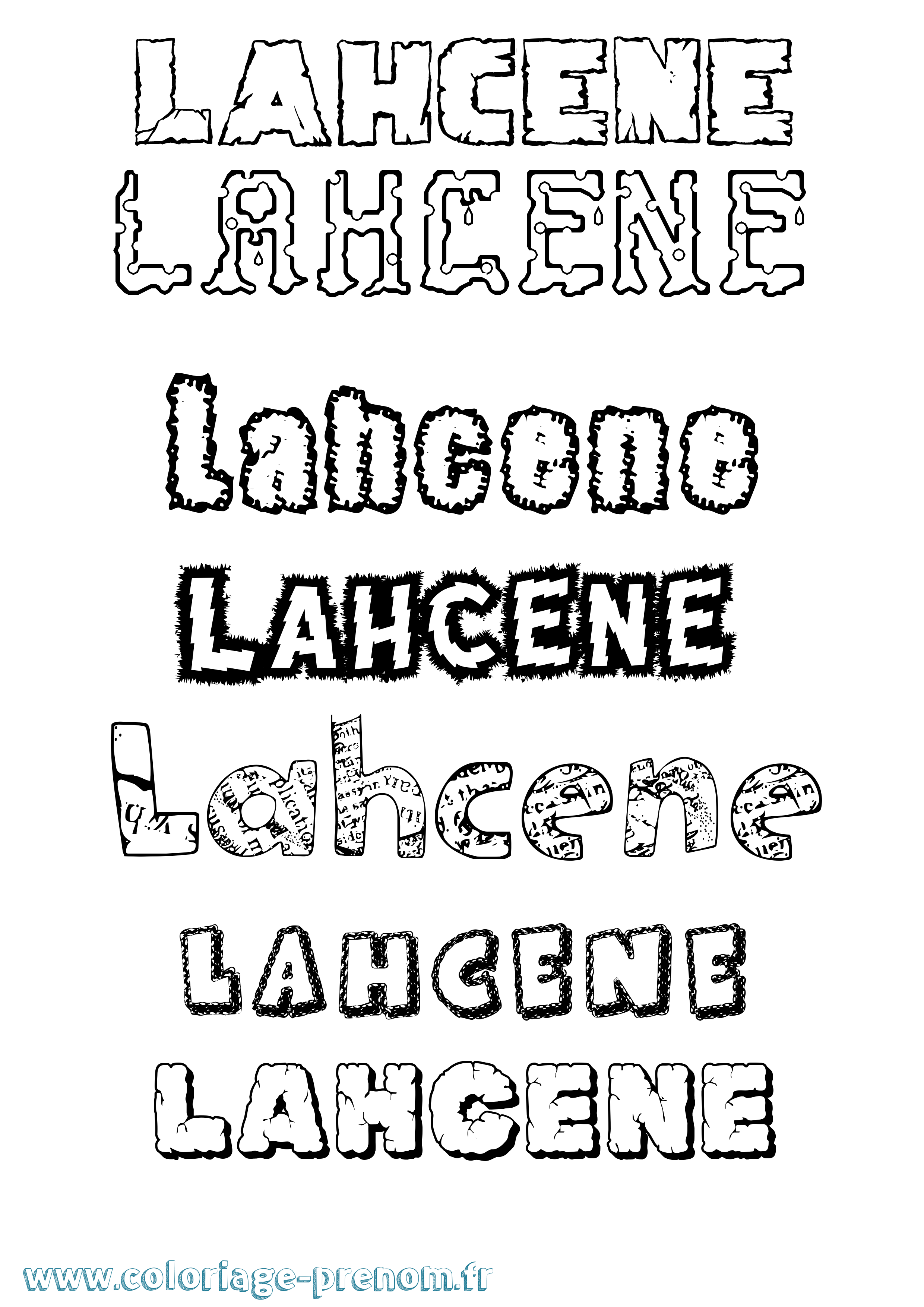 Coloriage Lahcene Destructuré Coloriage prénom Lahcene Destructuré