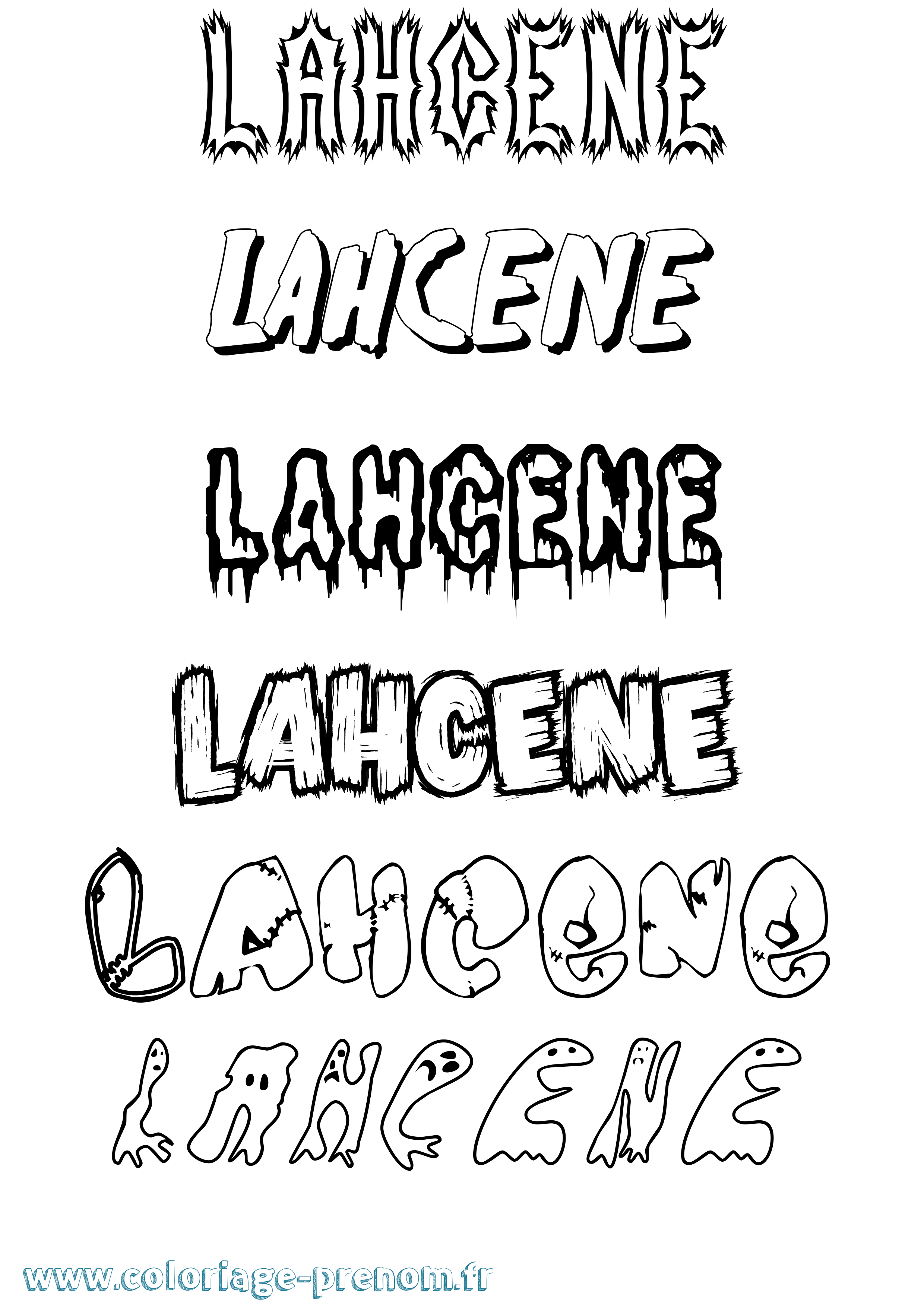 Coloriage Lahcene Frisson Coloriage prénom Lahcene Frisson
