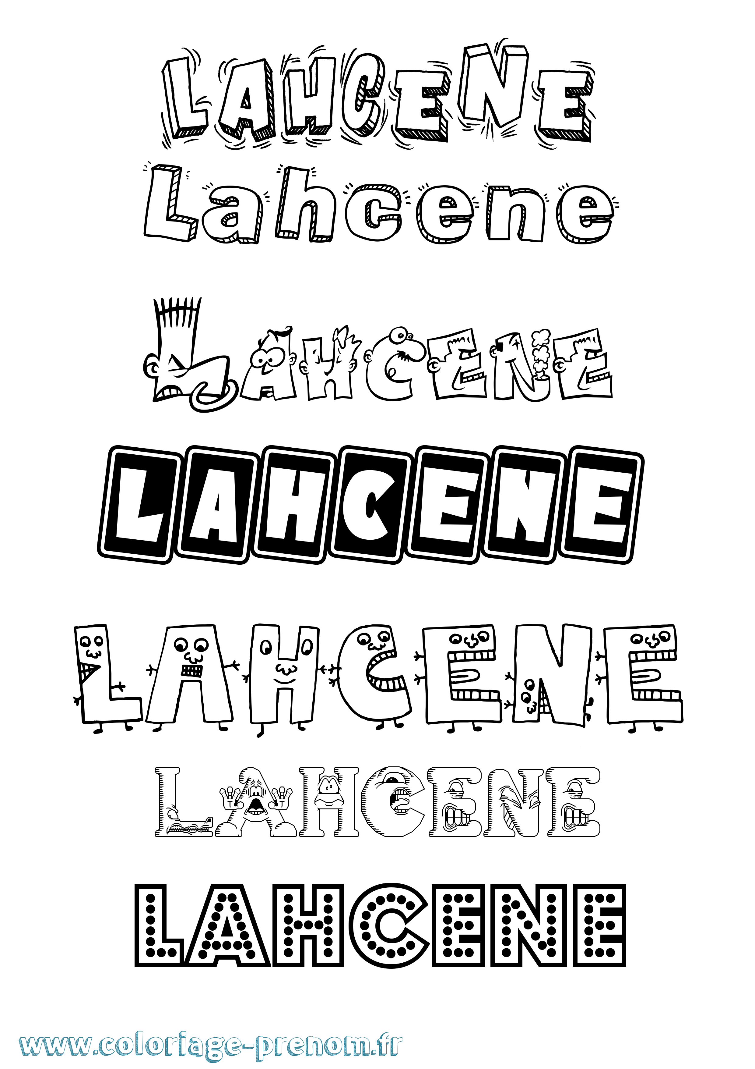 Coloriage Lahcene Fun Coloriage prénom Lahcene Fun