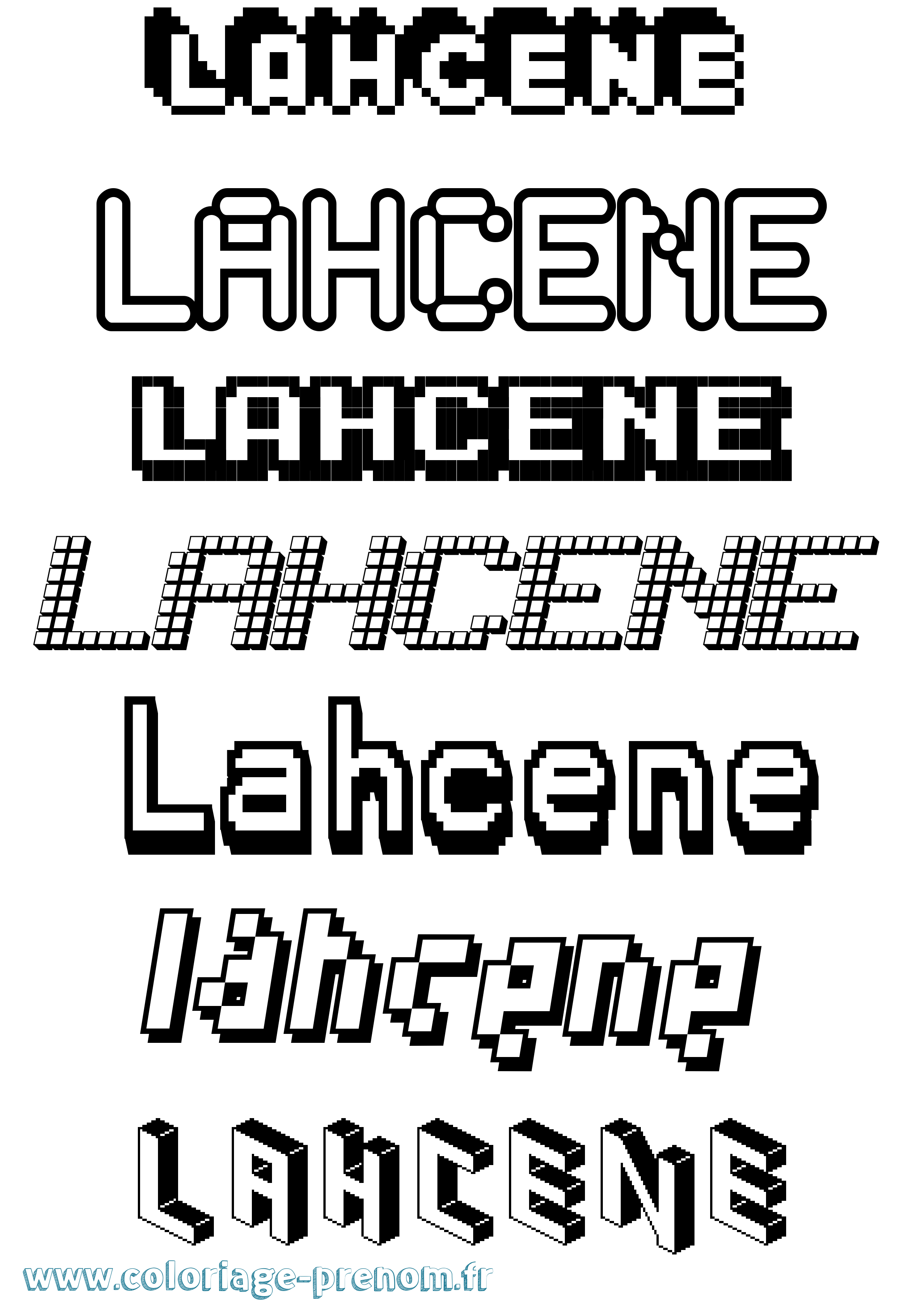 Coloriage Lahcene Pixel Coloriage prénom Lahcene Pixel