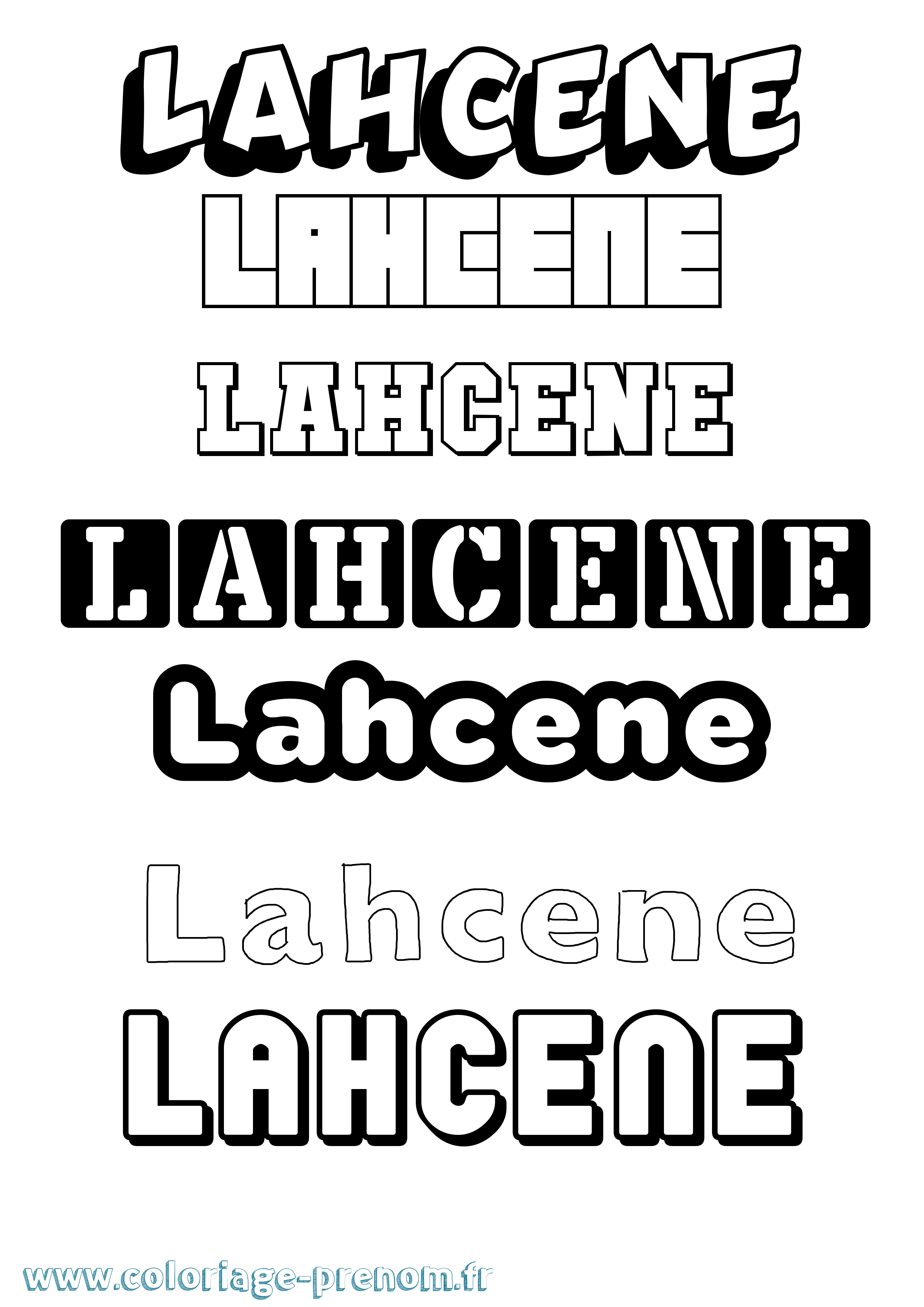 Coloriage Lahcene Simple Coloriage prénom Lahcene Simple