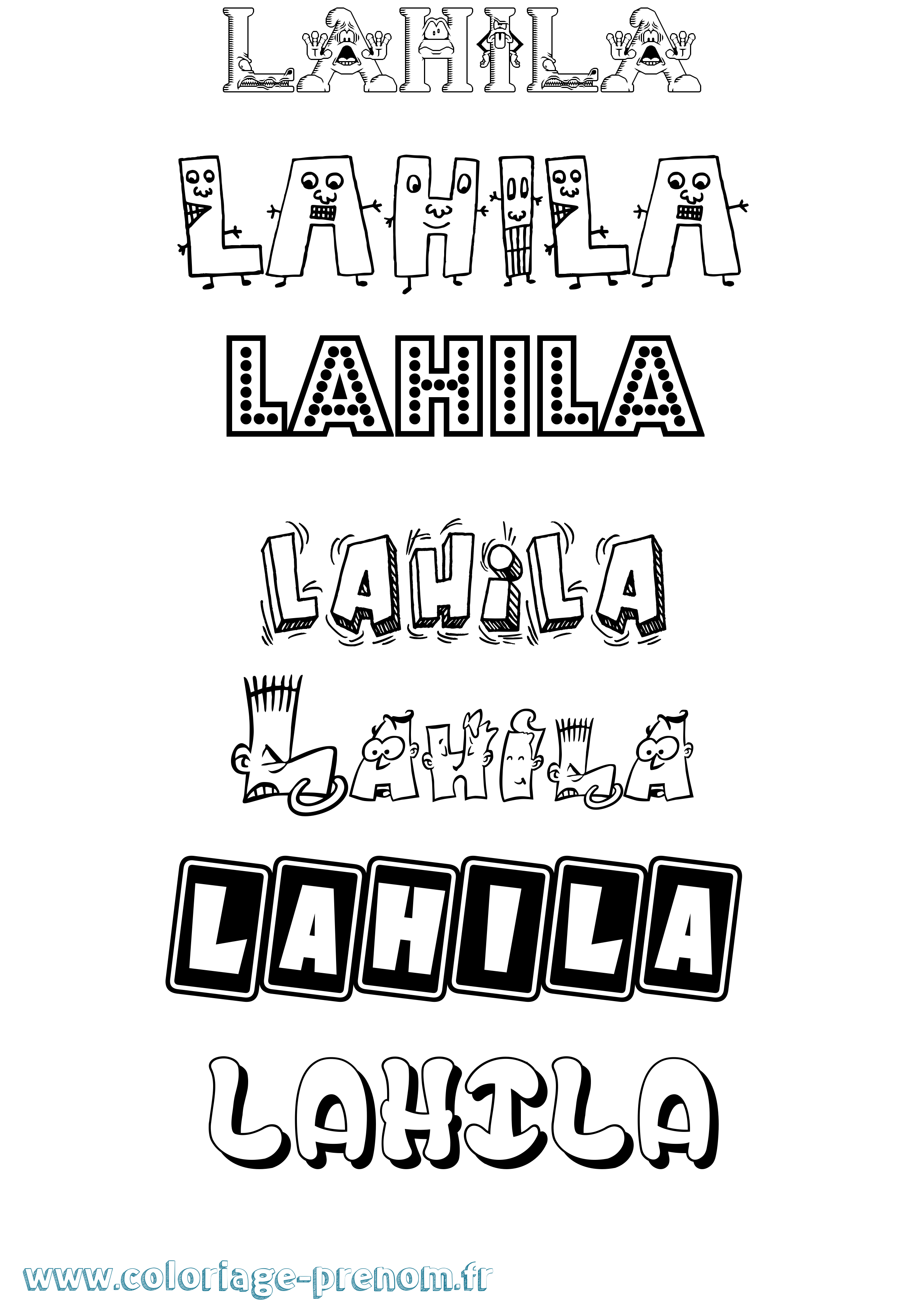 Coloriage Lahila Fun Coloriage prénom Lahila Fun