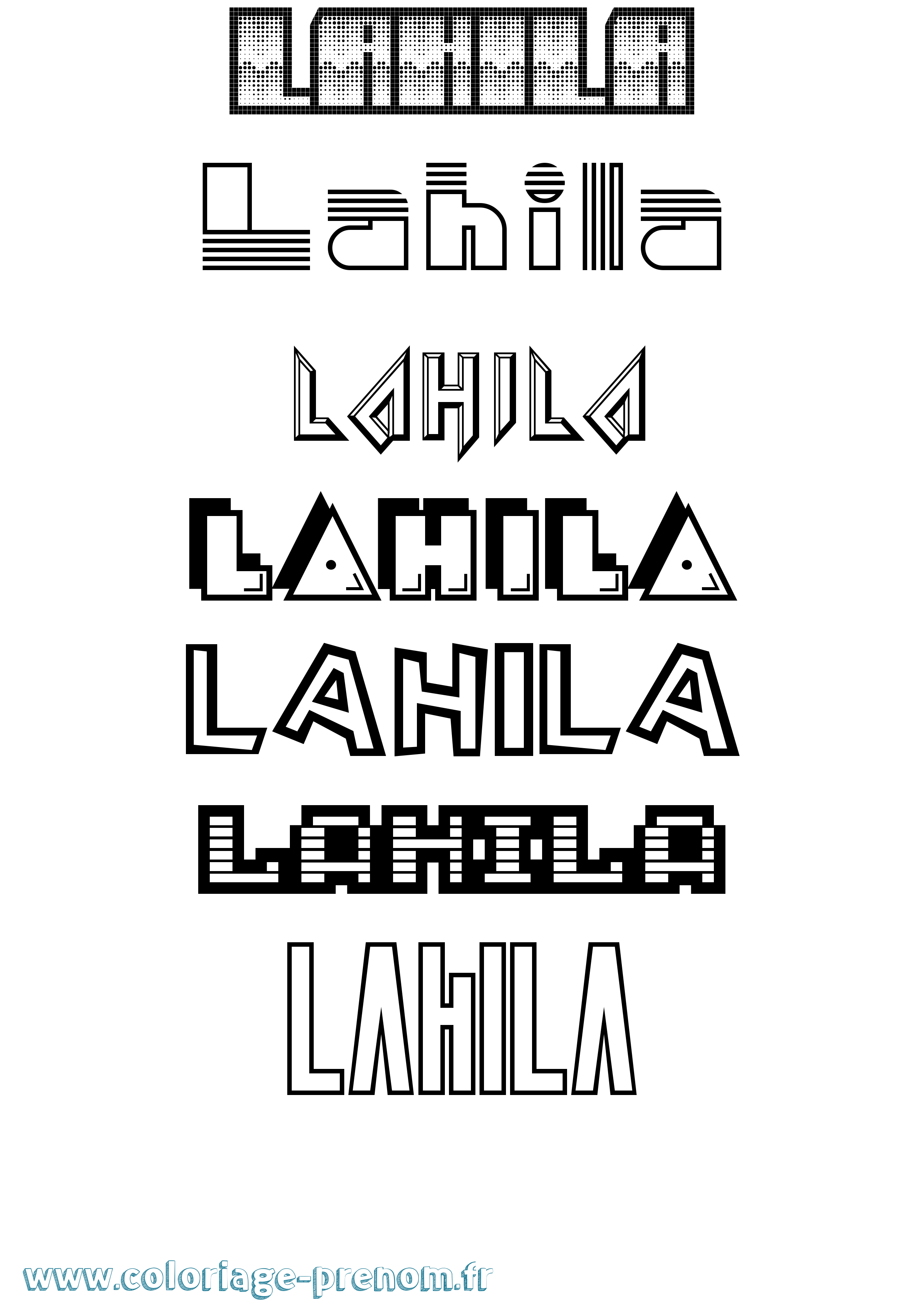 Coloriage Lahila Jeux Vidéos Coloriage prénom Lahila Jeux Vidéos